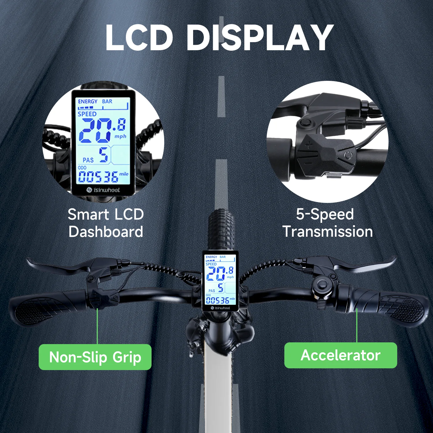 isinwheel U5-W Electric Bike Adult 500W, 20MPH, Max Range 45+ Mile E Bike, 20