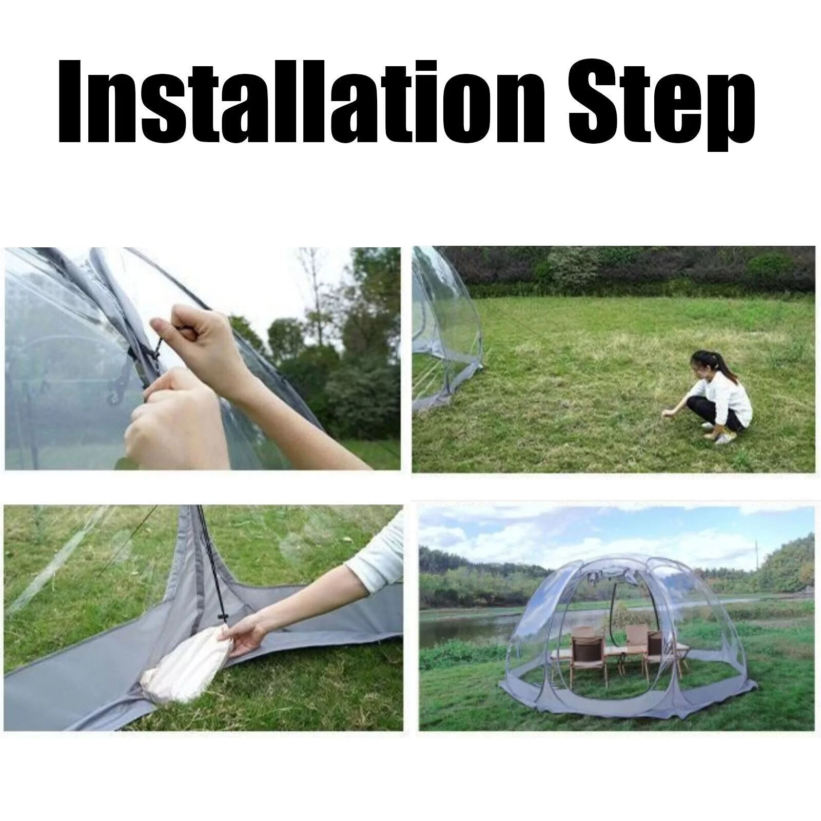 Miumaeov Pop-Up Bubble Tent 12 * 12 * 7ft Instant Tent Clear Dome Tent Commercial Camping Cabin 6-10 Person Bubble Tent with Storage Bag for Backyard Party Festivals Stargazing Camp Outdoor - Womvr