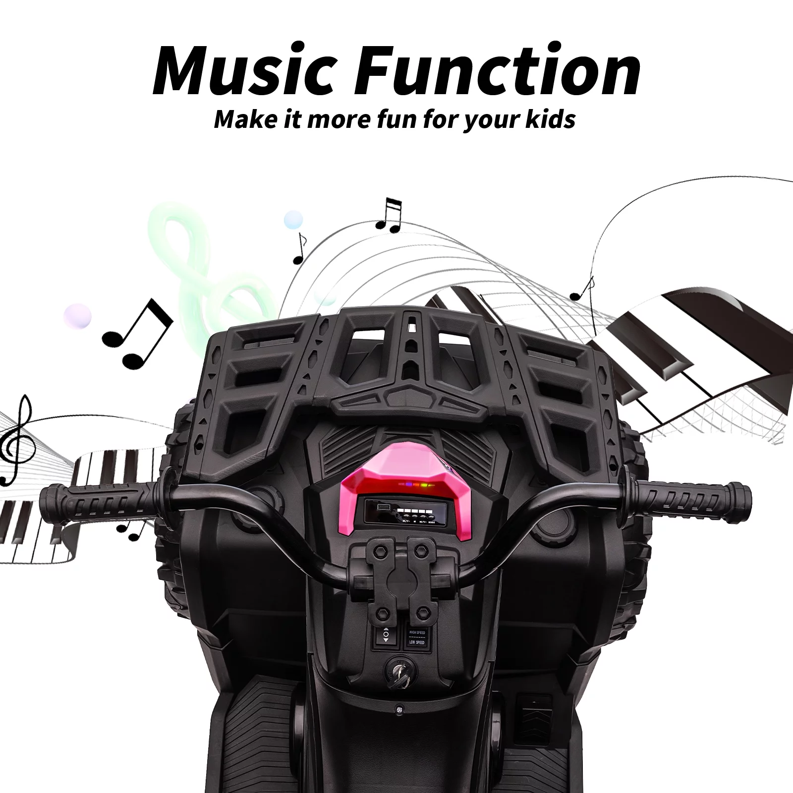 Outfunny Kids 4 Wheeler, 24V Ride on Toy Electric ATV for Big Kid Ages 3-7 - Green - Womvr