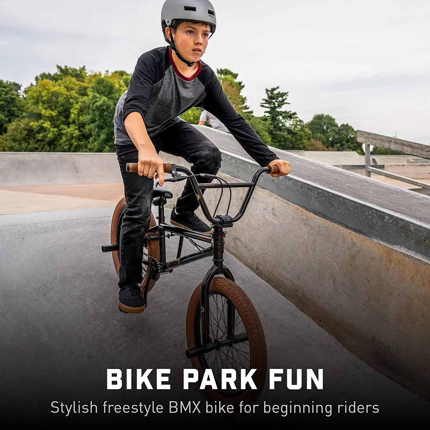 Mongoose Legion L20 Freestyle BMX Bike Line for Beginner-Level to Advanced Riders, Steel Frame, 20-Inch Wheels, Black - Womvr