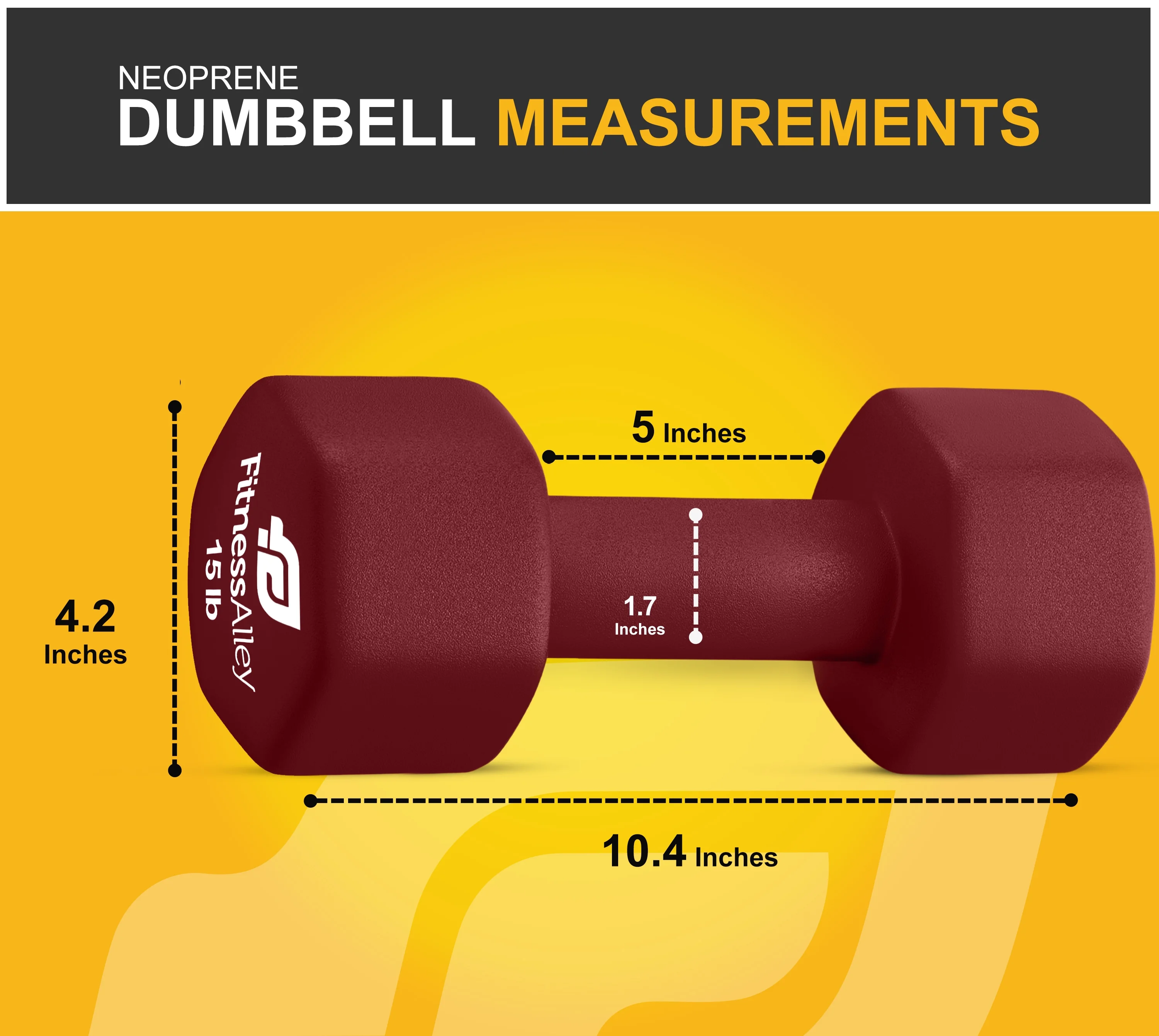 Fitness Alley Neoprene Coated Workout Dumbbells set of 2 �C Anti Roll, Non Slip with Smooth Grip Fitness & Exercise Dumbbells �C Hexagon Shaped Hand Weights (17.5 Pounds) - Womvr