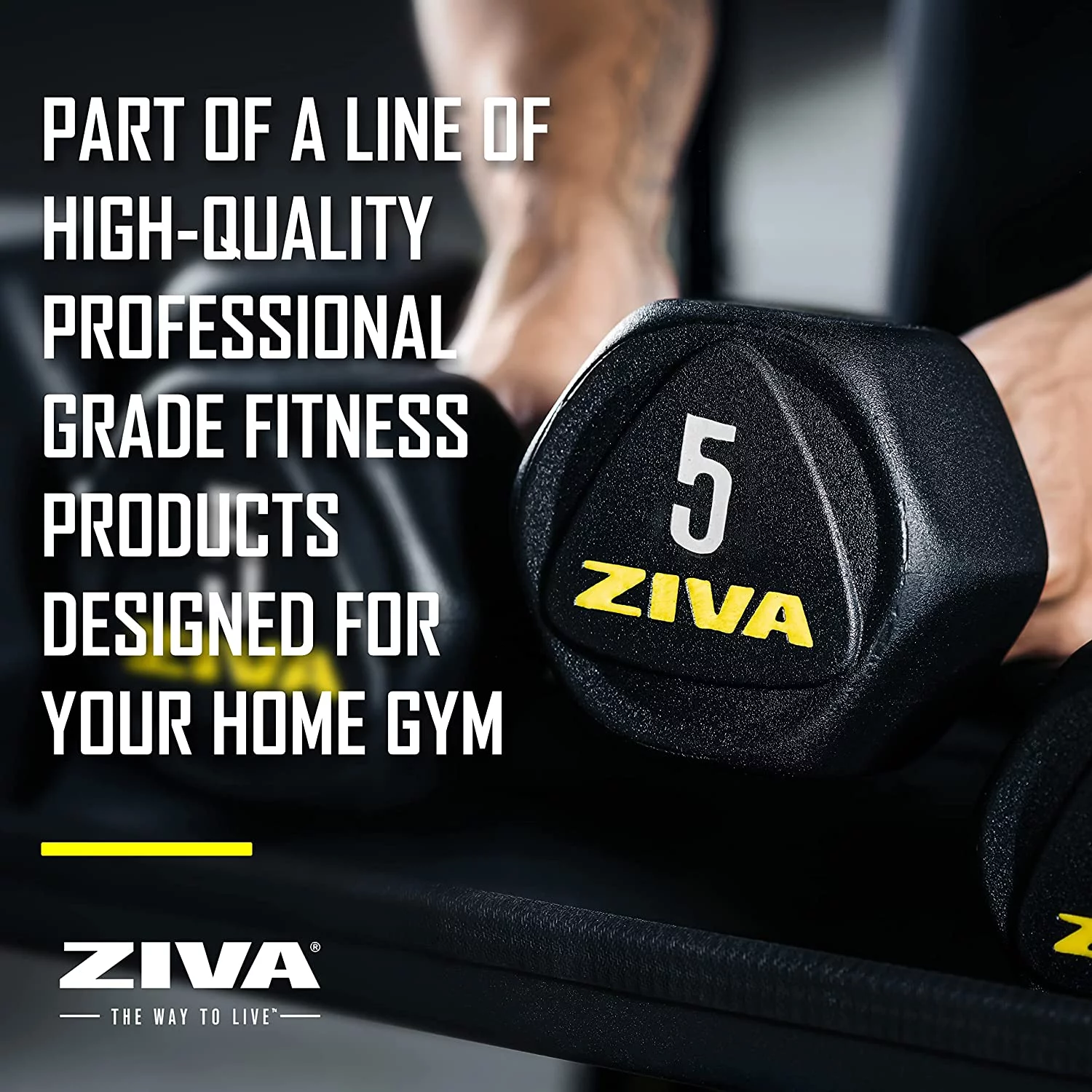 ZIVA Performance Hex Dumbbells Weight Set, Solid Steel Core, Premium Urethane Rubber Encasing, Corrosion Resistant - Pair of Two Dumbbells, 20 Lbs. - Womvr