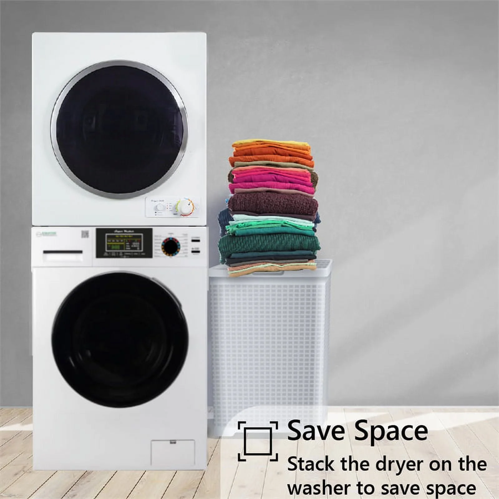 Equator Digital Touch Apartment 110V Set 18lbs Washer+Vented 3.5cf Auto/Time Dry - Womvr