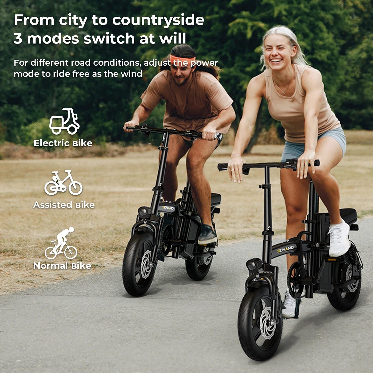 SOHAMO Adult Electric Bike, 750W Motor 26