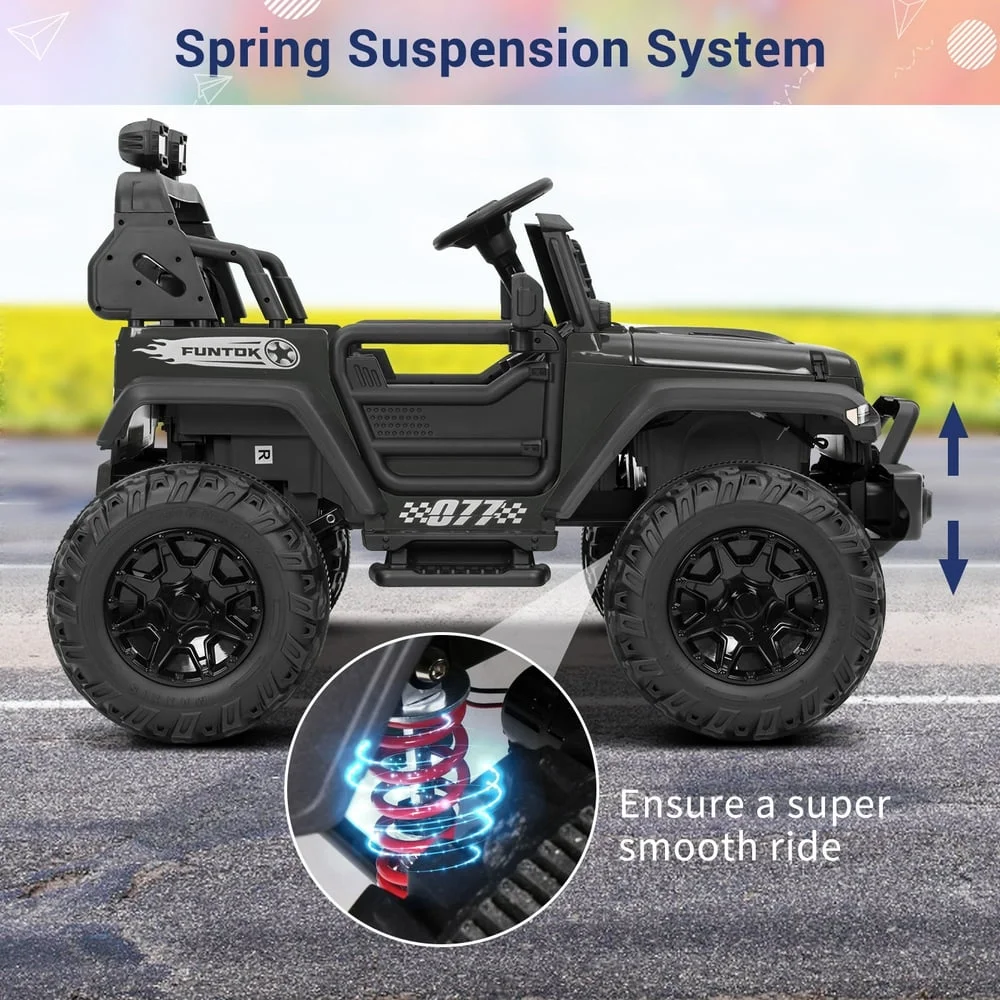 OUTOP Kids 24V Ride on Car with Electric Remote Control Dual Drive Power Ride on Toys 2 Seats SUV Truck Wheels Vehicle - Womvr