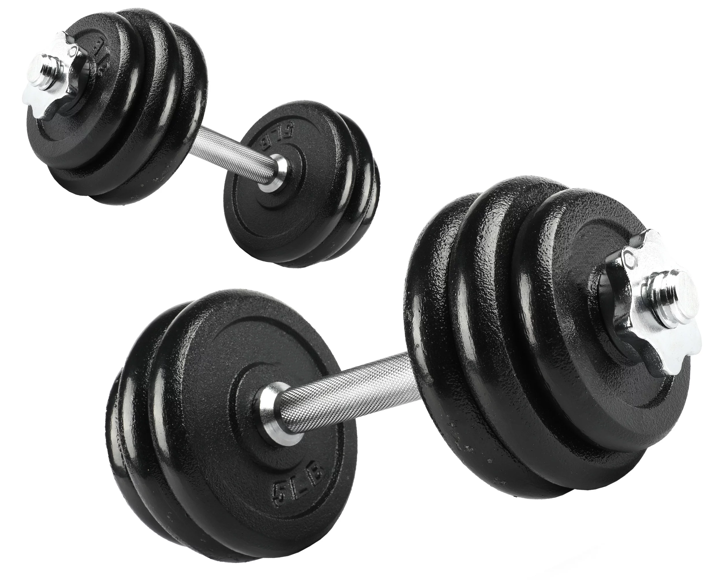 PRCTZ 40lb Adjustable Dumbbell Set, Chrome & Black - Womvr