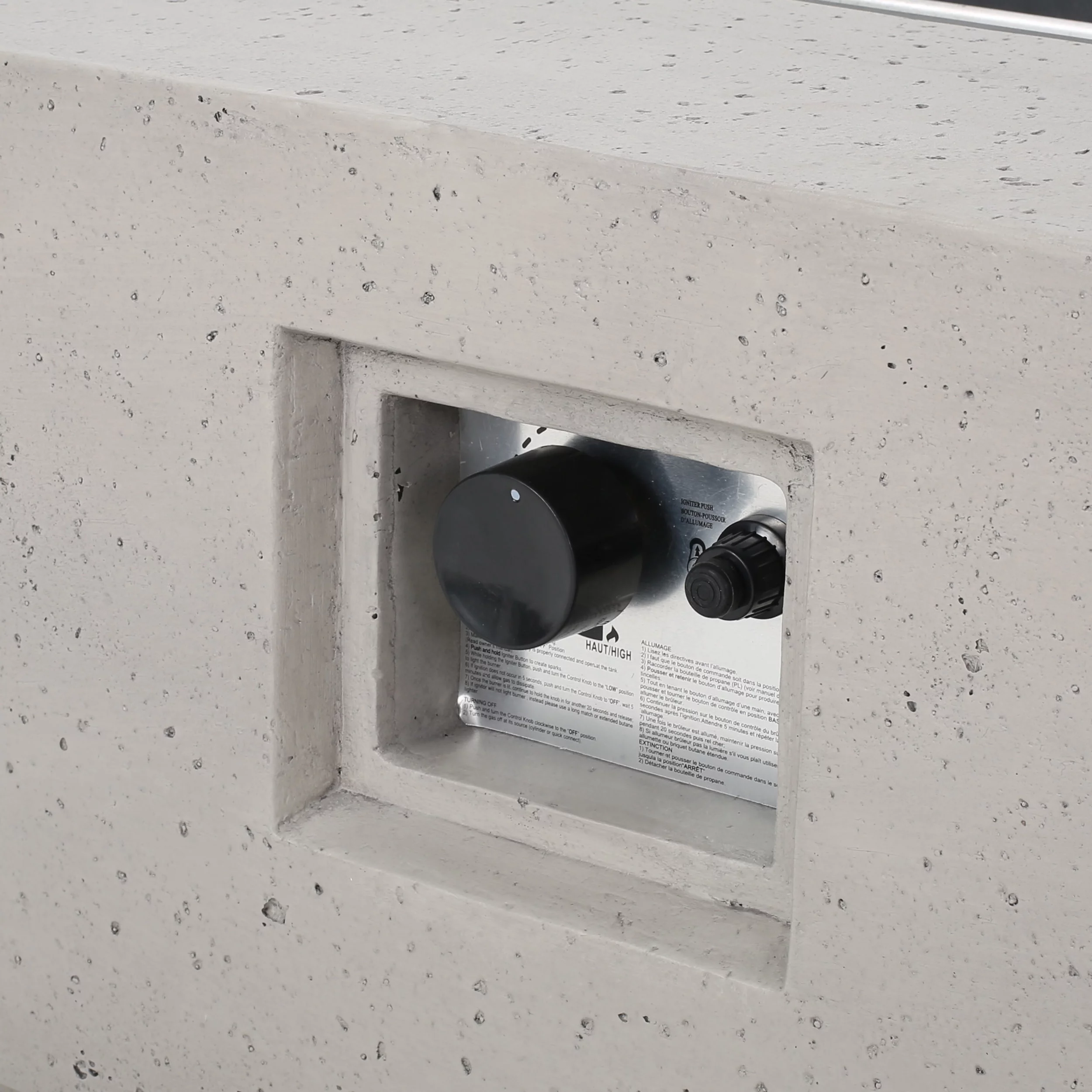 Mayfair Lightweight Concrete Outdoor 50,000 BTU Rectangular Fire Pit (No Tank Holder), Dark Gray - Womvr