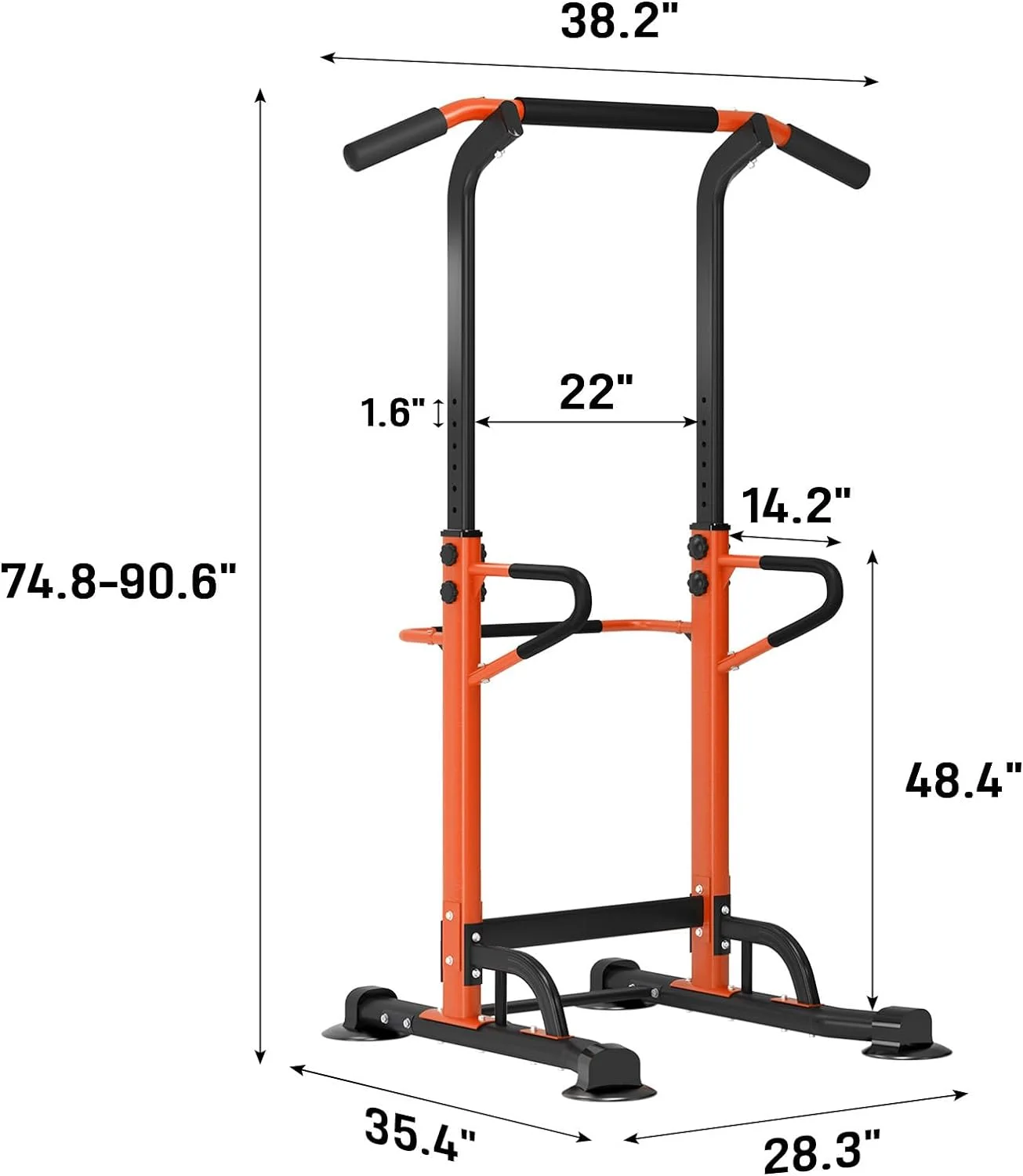 SOGES Height Adjustable Power Tower Dip Stands Pull up Bar Strength Training for Home Gym Black - Womvr