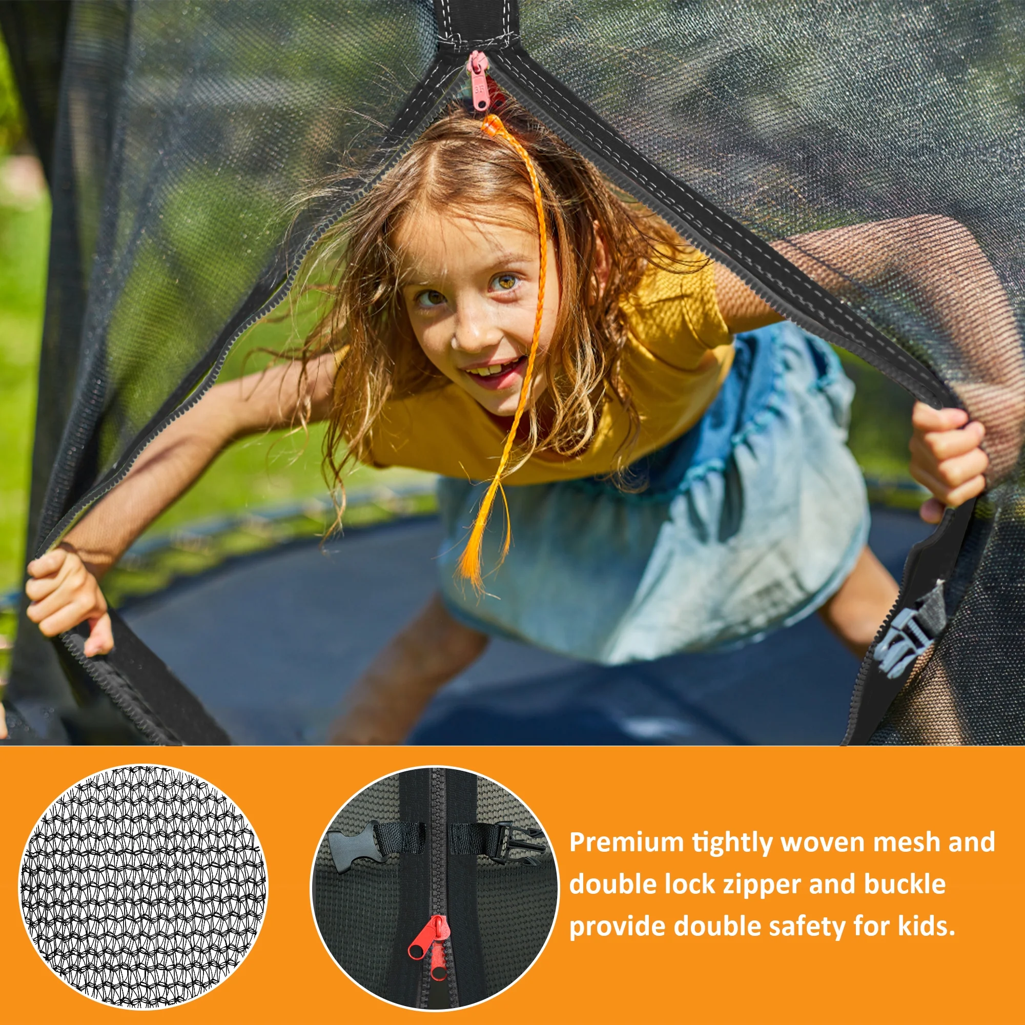 KOFUN Trampoline with Adjustable Basketball Hoop & Light, 1500lbs 10FT 12FT 14FT 16FT Trampoline for Adults and Kids, No Gap Design Backyard Trampoline with Enclosure Net, Ladder, Green - Womvr