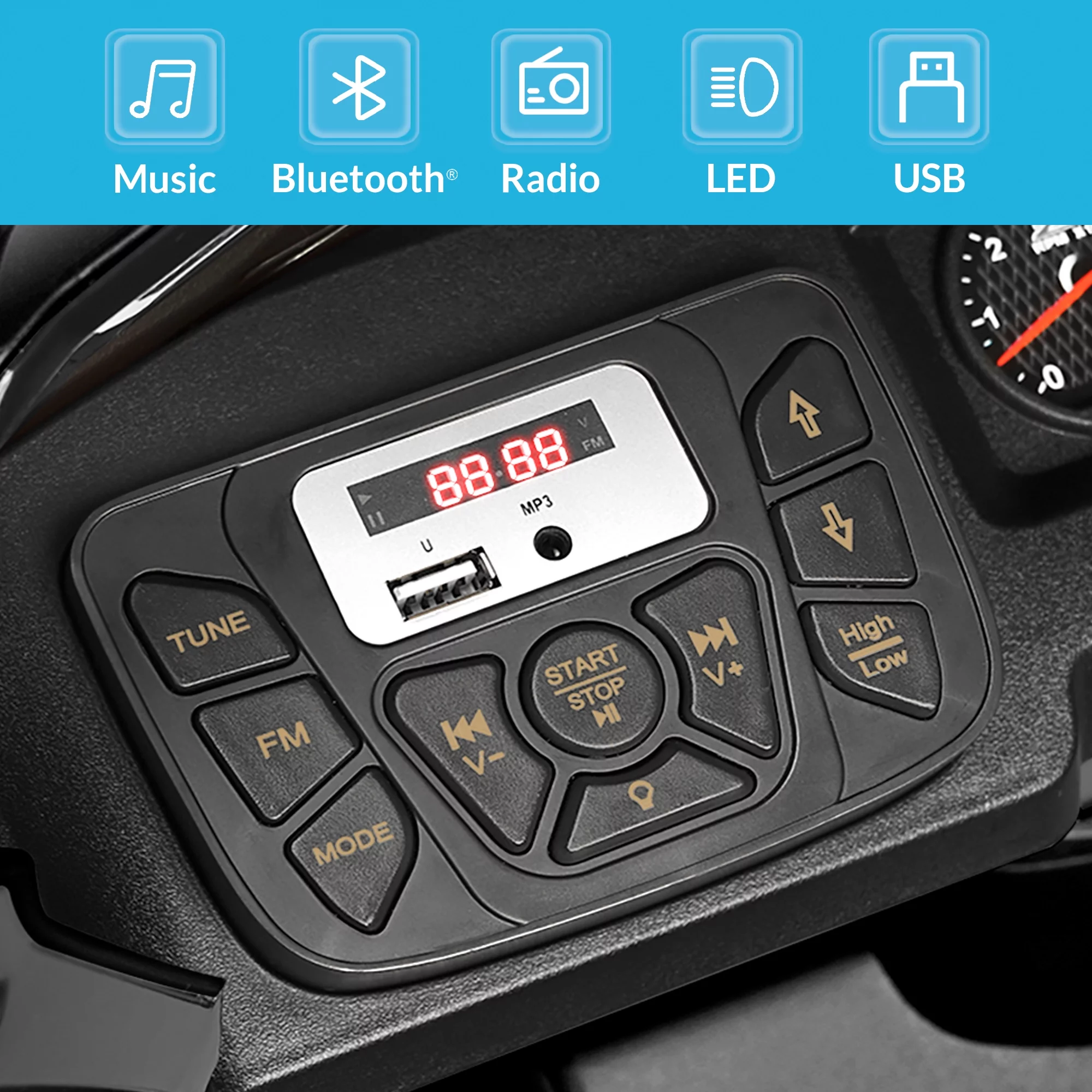 Kidzone 12V Battery Powered Licensed Chevrolet Silverado Truck - Red - Womvr