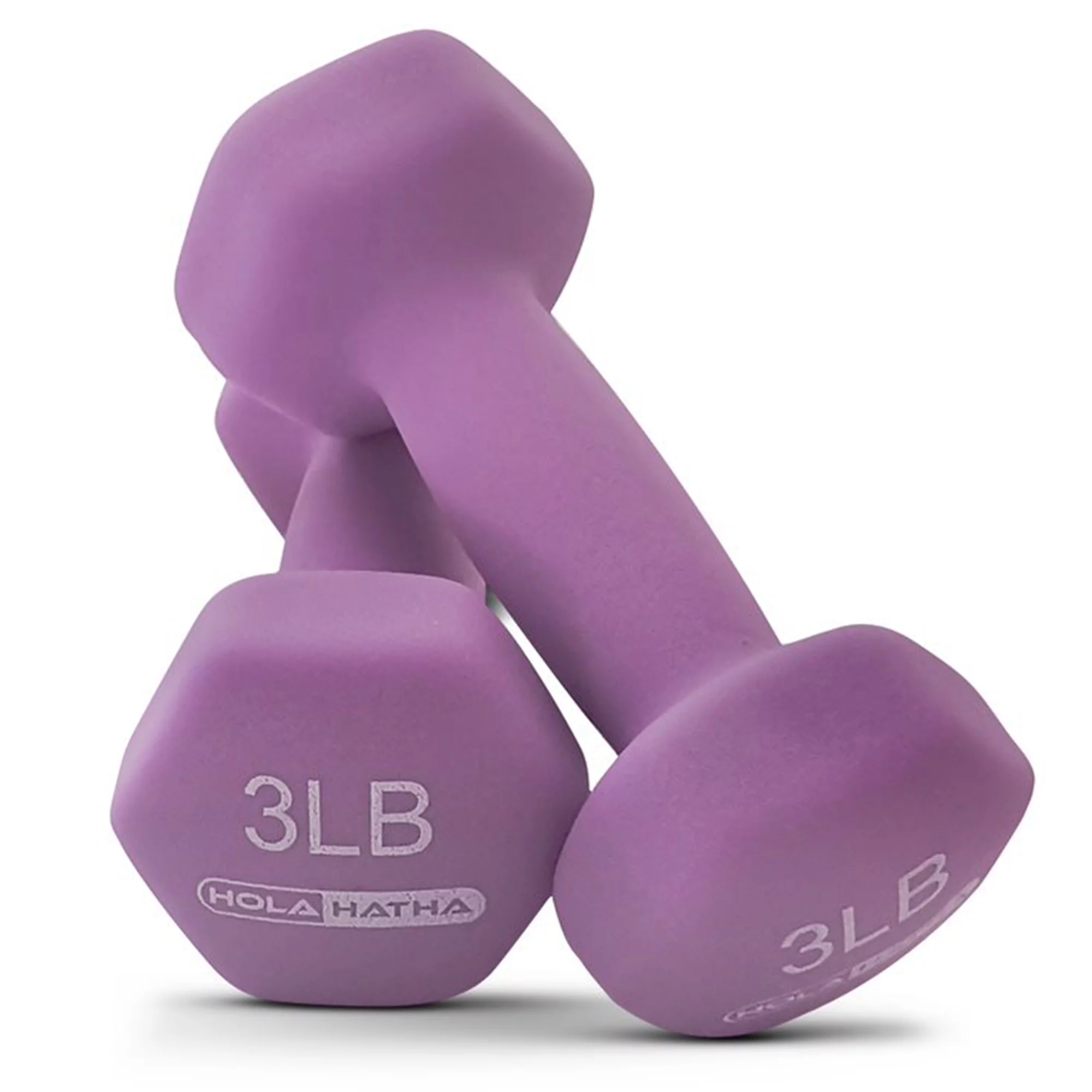 HolaHatha 2, 3, 5, 8, & 10 Lb Neoprene Dumbbell Weight Set w/ Rack, Pastel - Womvr