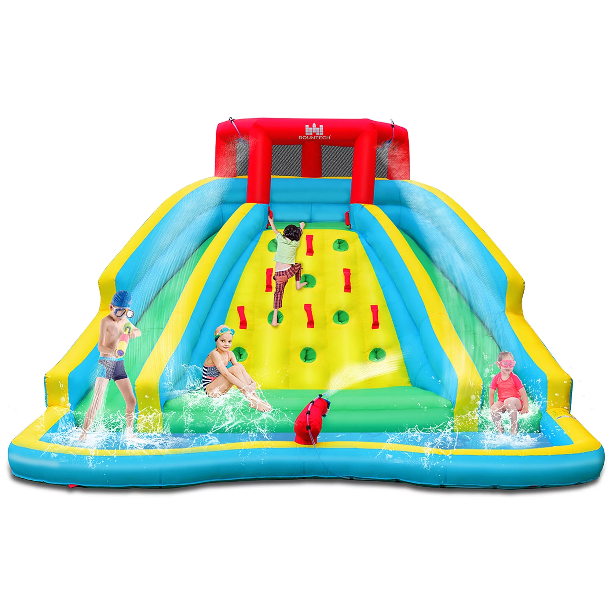 Gymax Inflatable Mighty Water Slide Park Bounce Splash Pool Without Blower - Womvr