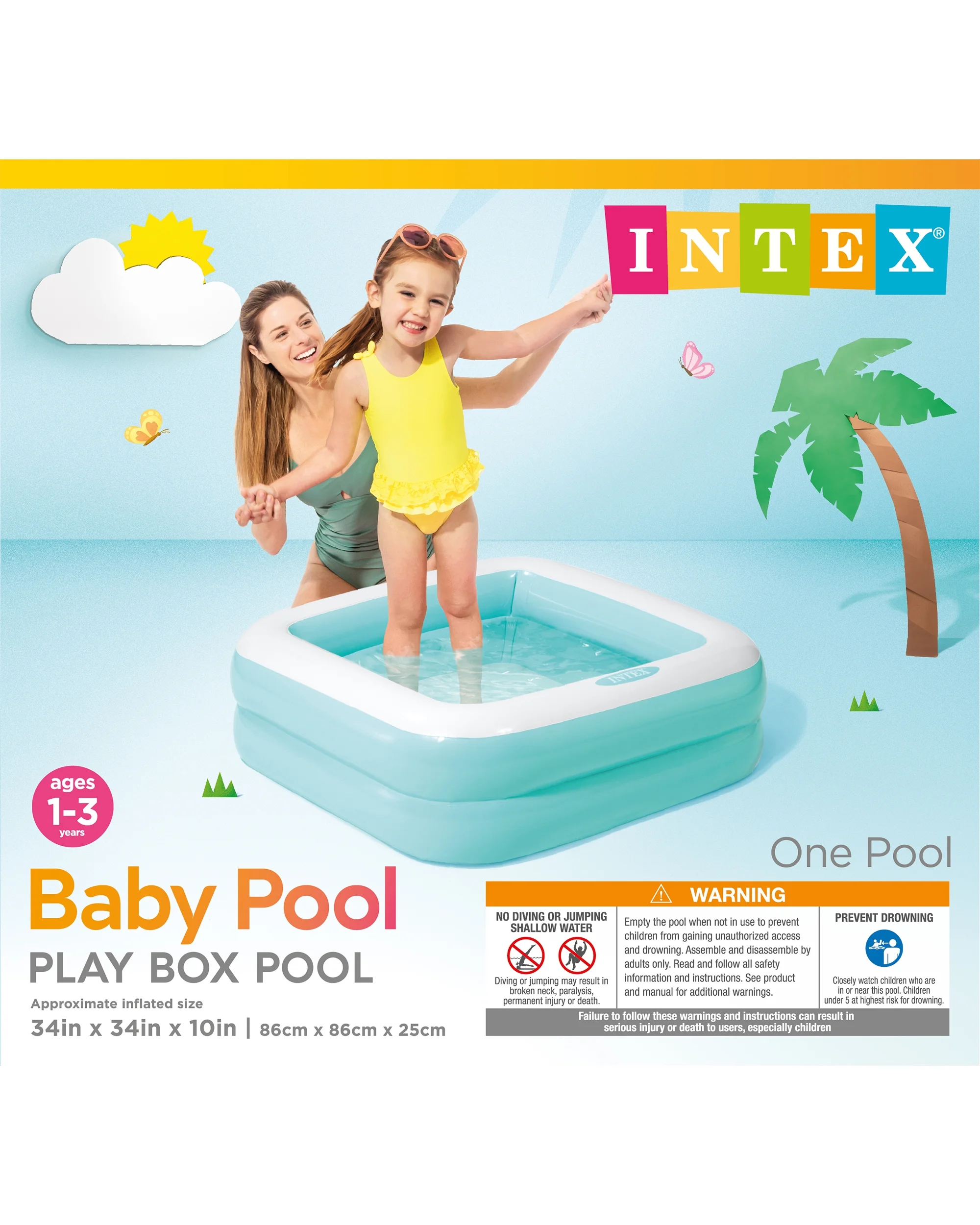Intex Play Box Inflatable Kiddie Pool, 34