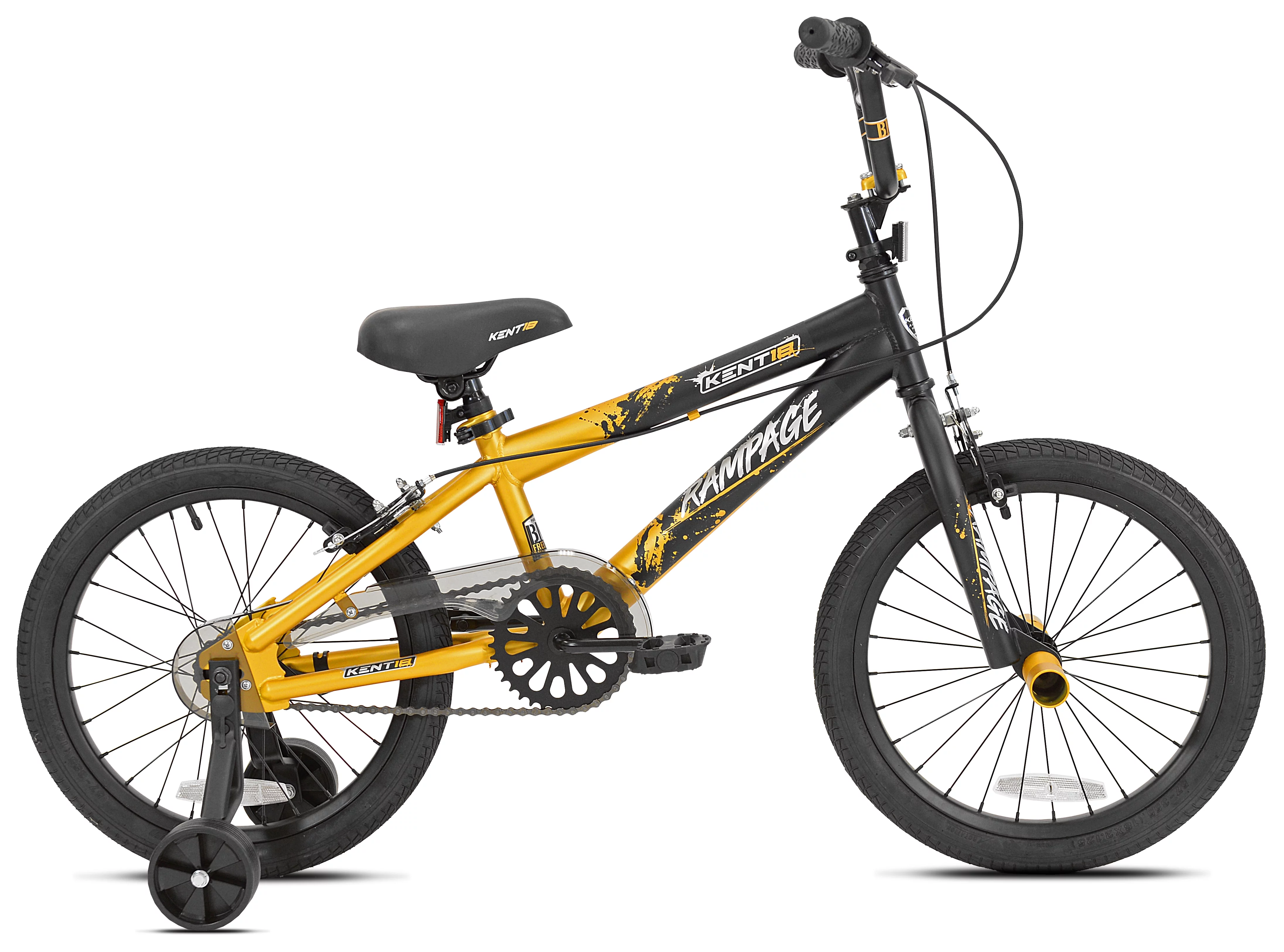 Kent Bicycle 18 in. Rampage Boy's BMX Child Bicycle, Gold and Black - Womvr