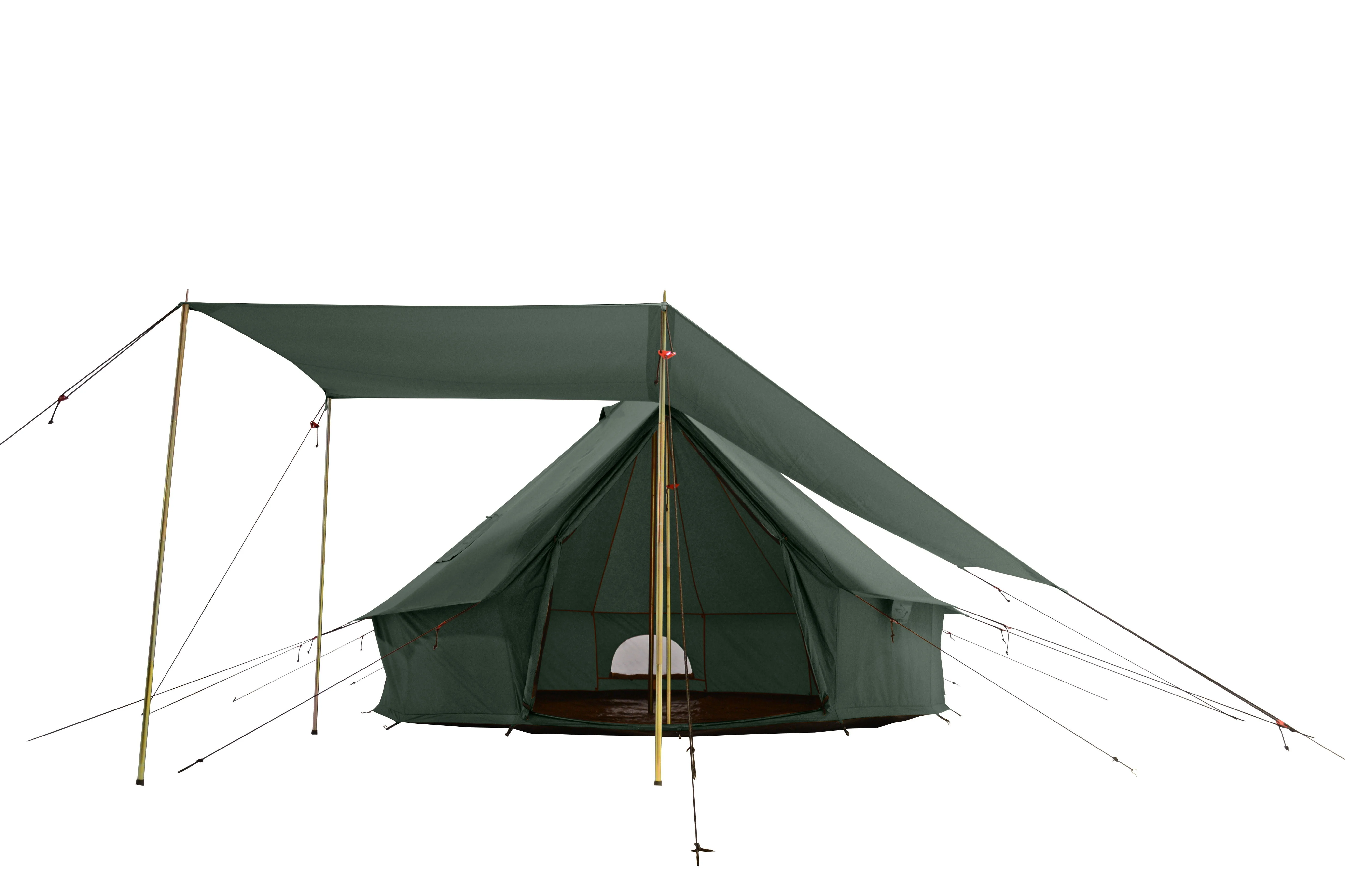 WHITEDUCK Regatta Awning - Desert Red - 10' for Bell Tent - Complete Canopy with Poles for All Season Camping and Glamping - Womvr