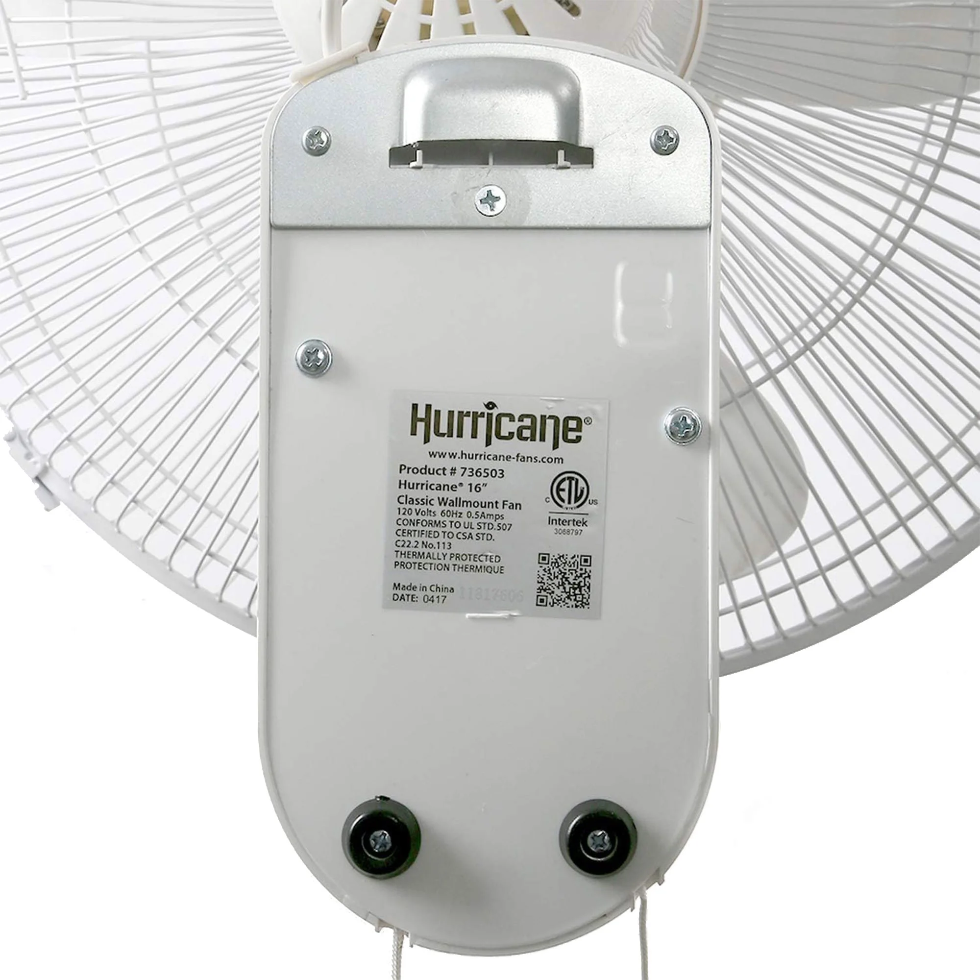 Hurricane Supreme 18 Inch Oscillating Wall Mount Fan, White - Womvr