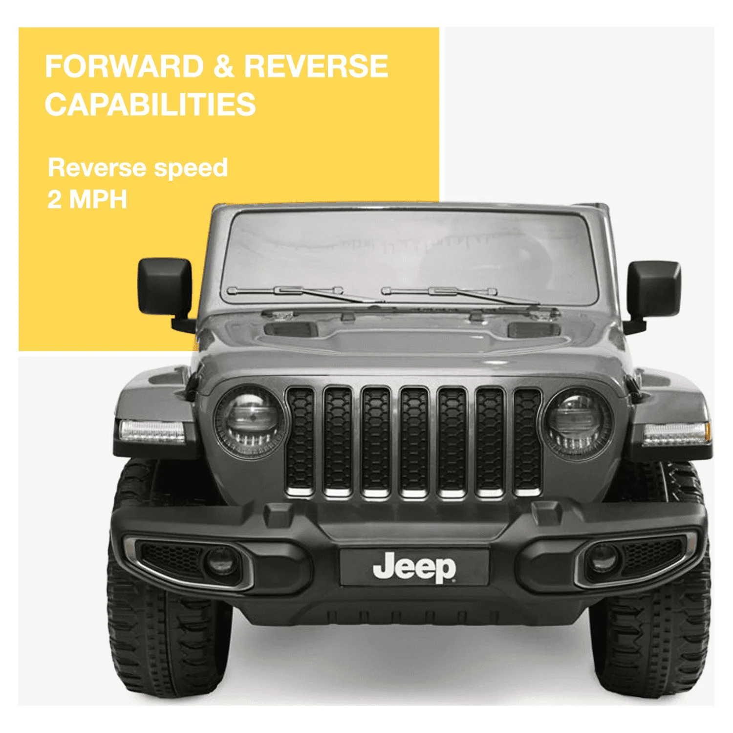 12V Jeep Gladiator Battery Powered Ride-on by Hyper Toys, Grey, for a Child Ages 3-8 - Womvr