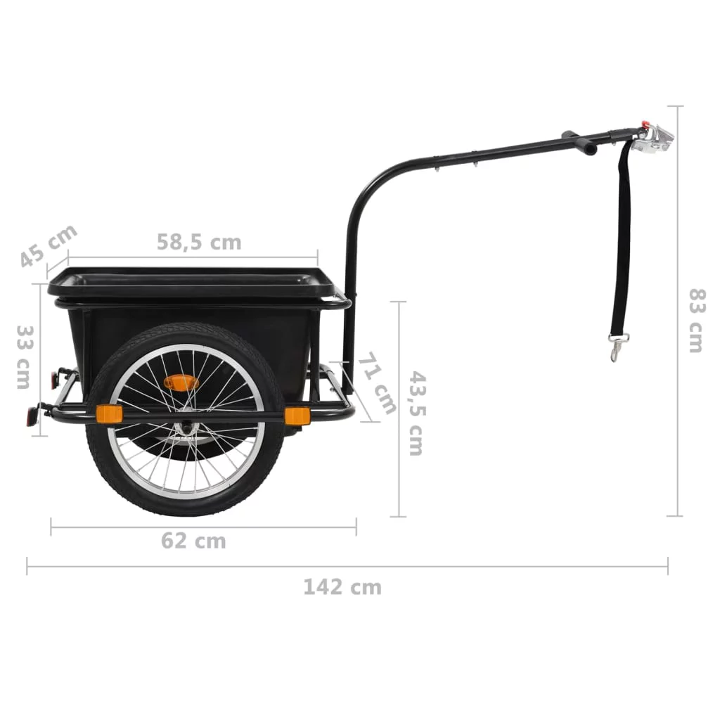 vidaXL Bike Cargo Trailer Black 13.2 gal - Womvr
