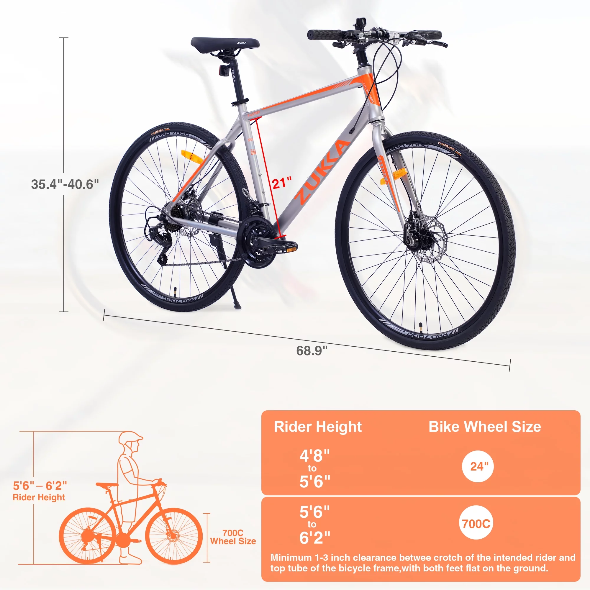 Segmart 21-Speed Mountain Bike, 28-inch Wheels Lightweight Road Bike, Hybrid Aluminum Frame and Upgrade Dual Disc Brake MTB for Men Women Adult, Silver, SS2065 - Womvr