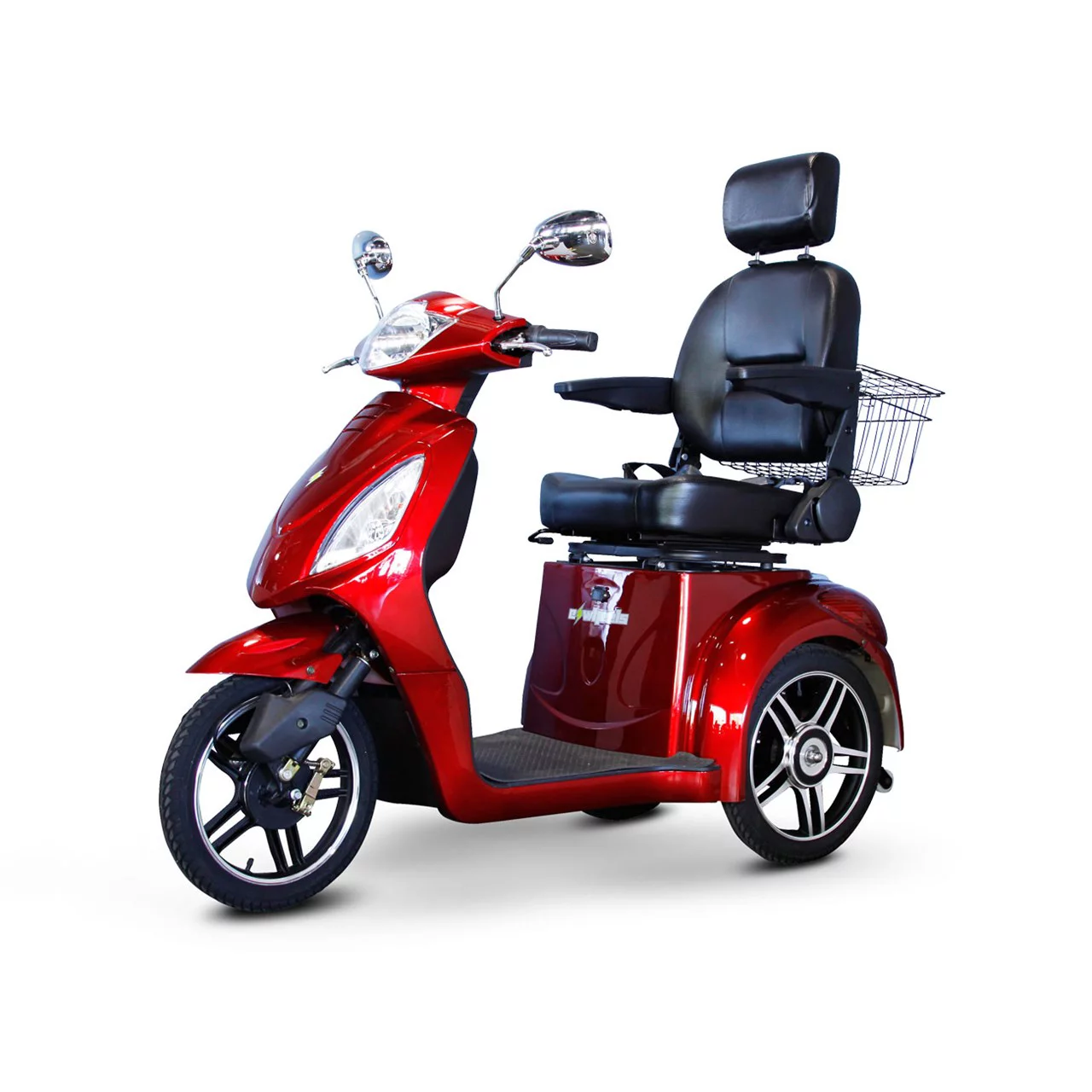 E-Wheels EW-36 3-Wheel Electric Senior Mobility Scooter - Red - Womvr
