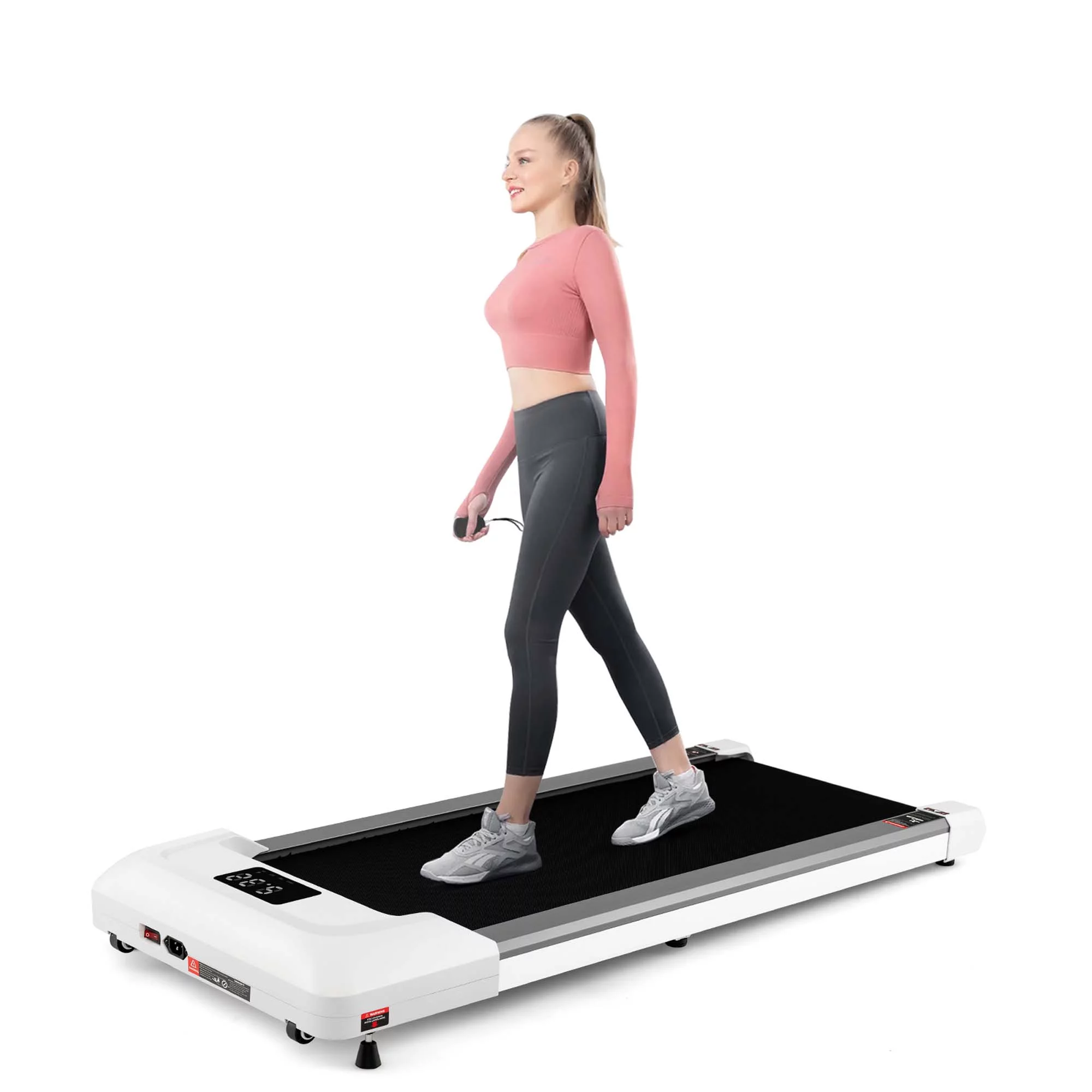 SuperFit 0.6-3.8MPH Walking Pad Under Desk Treadmill with Remote Control and LED Display Black - Womvr