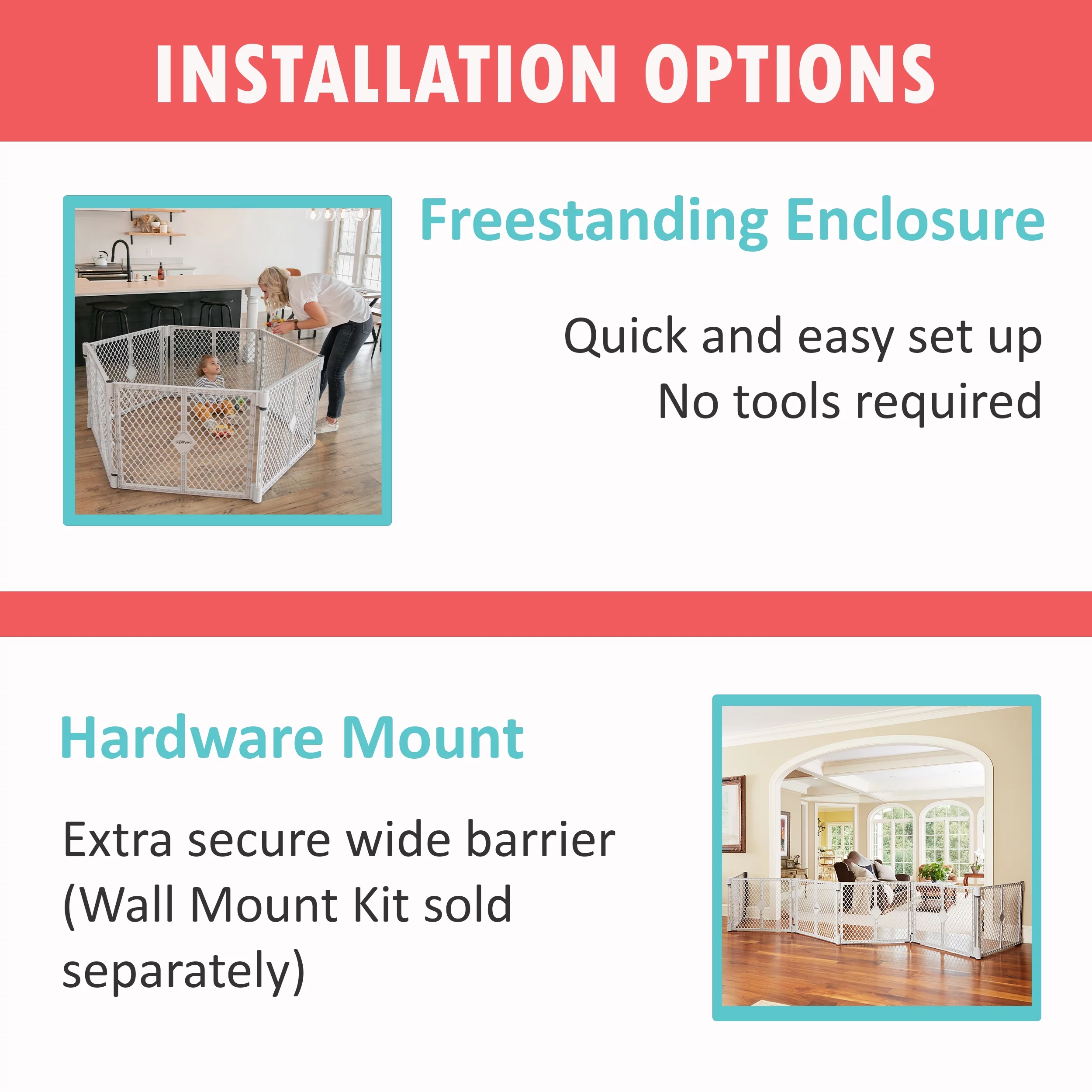 Toddleroo by North States Superyard Explorer Baby Play Yard, Gray Plastic - Womvr