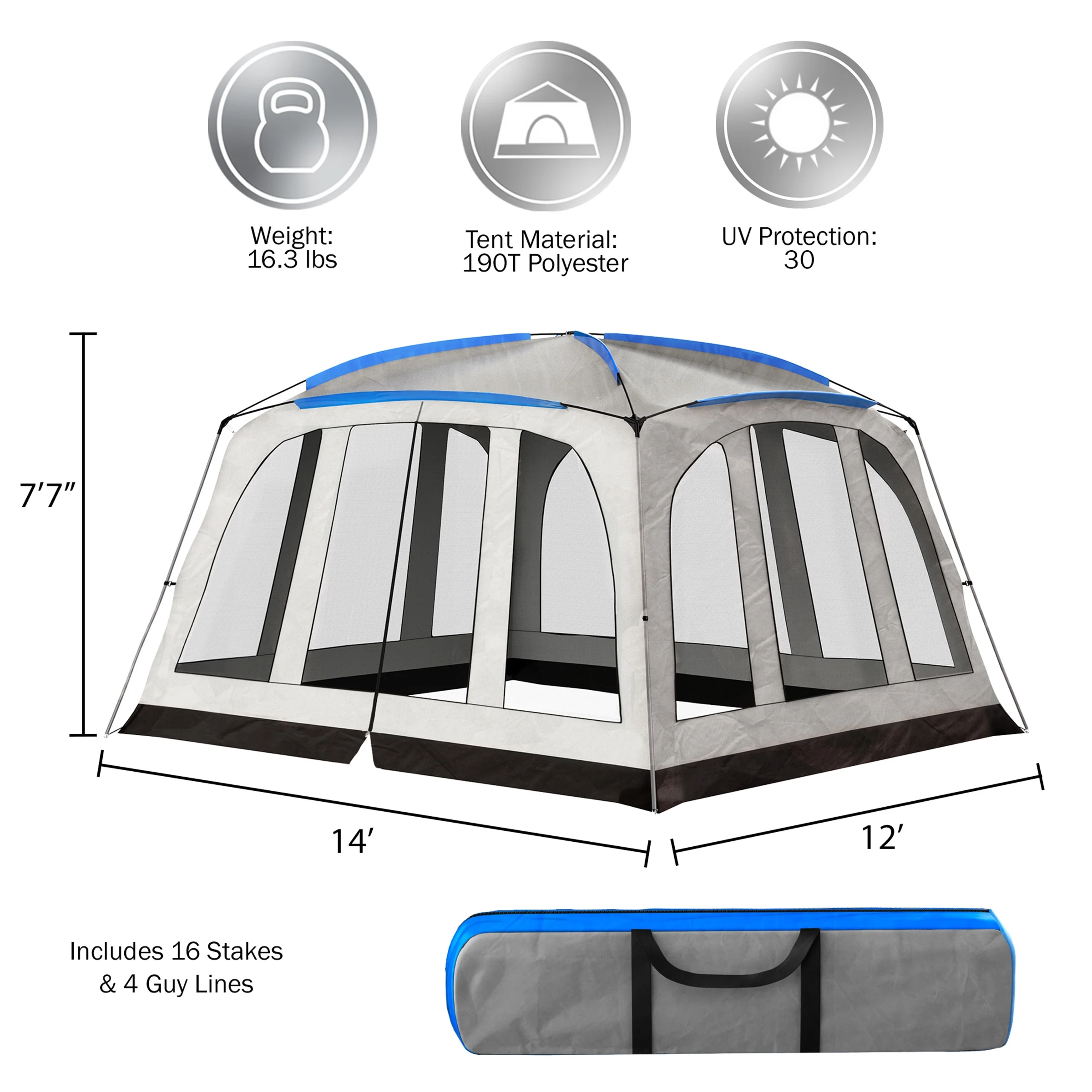 Wakeman Outdoors Screened-In Outdoor Canopy Tent �C Pop-Up Shelter with Mosquito and UV Protection for Camping or Backyard �C 14 x 12 Screen House - Womvr