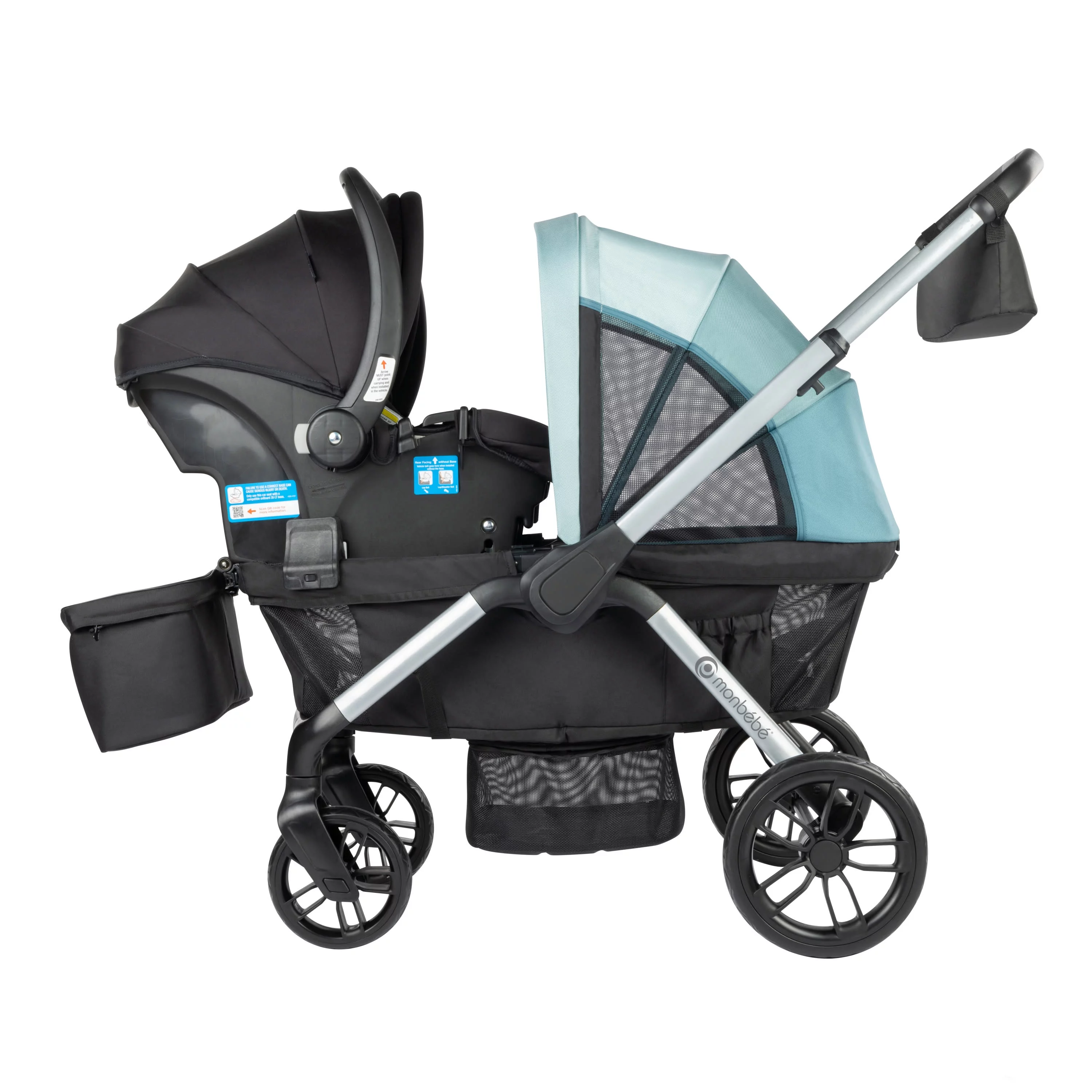 Monbebe Everyday Outings Wagon Stroller, Cobblestone Grey - Womvr