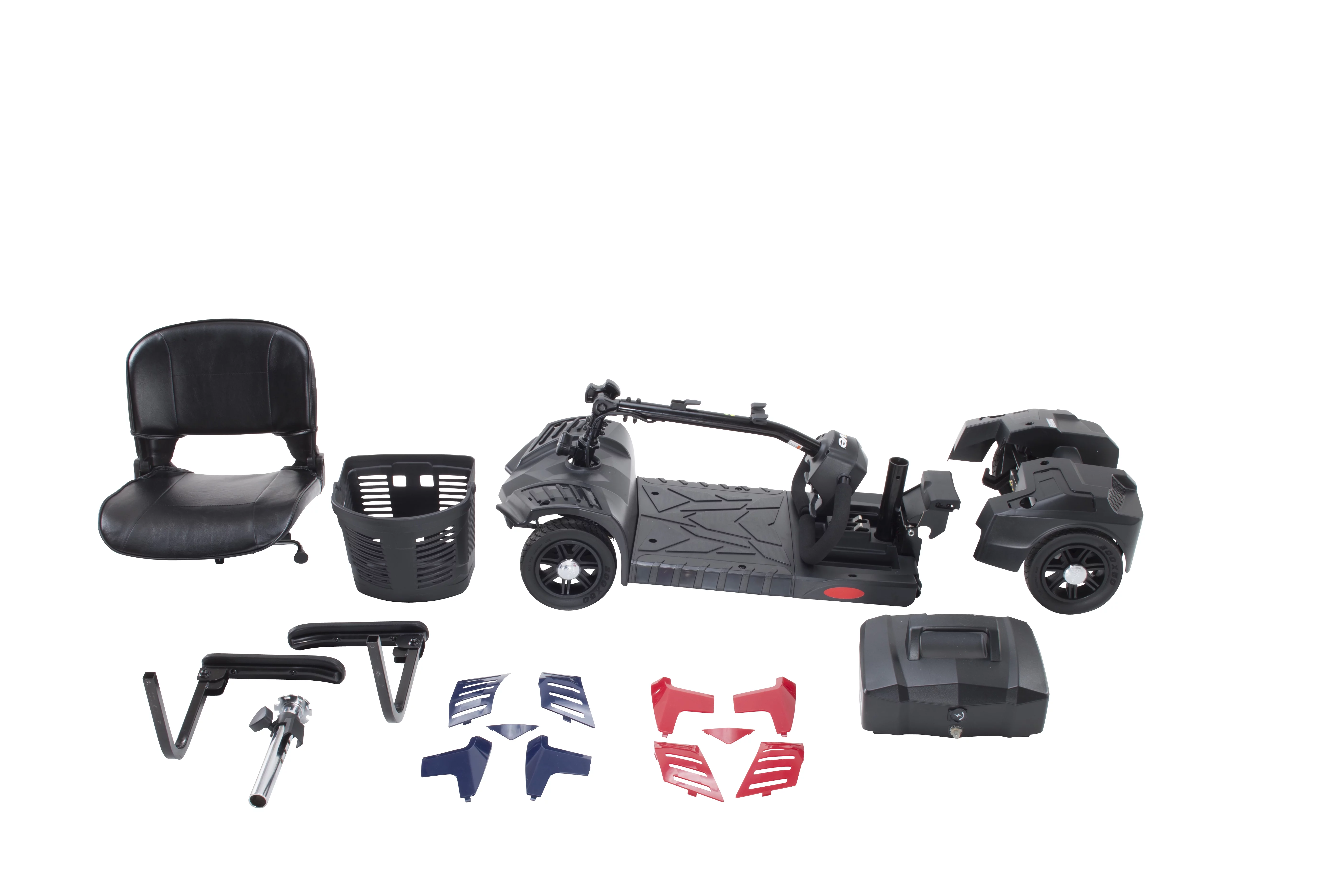 Scout 4 Electric Scooter  4 Wheel Red / Blue, 1 Count - Womvr