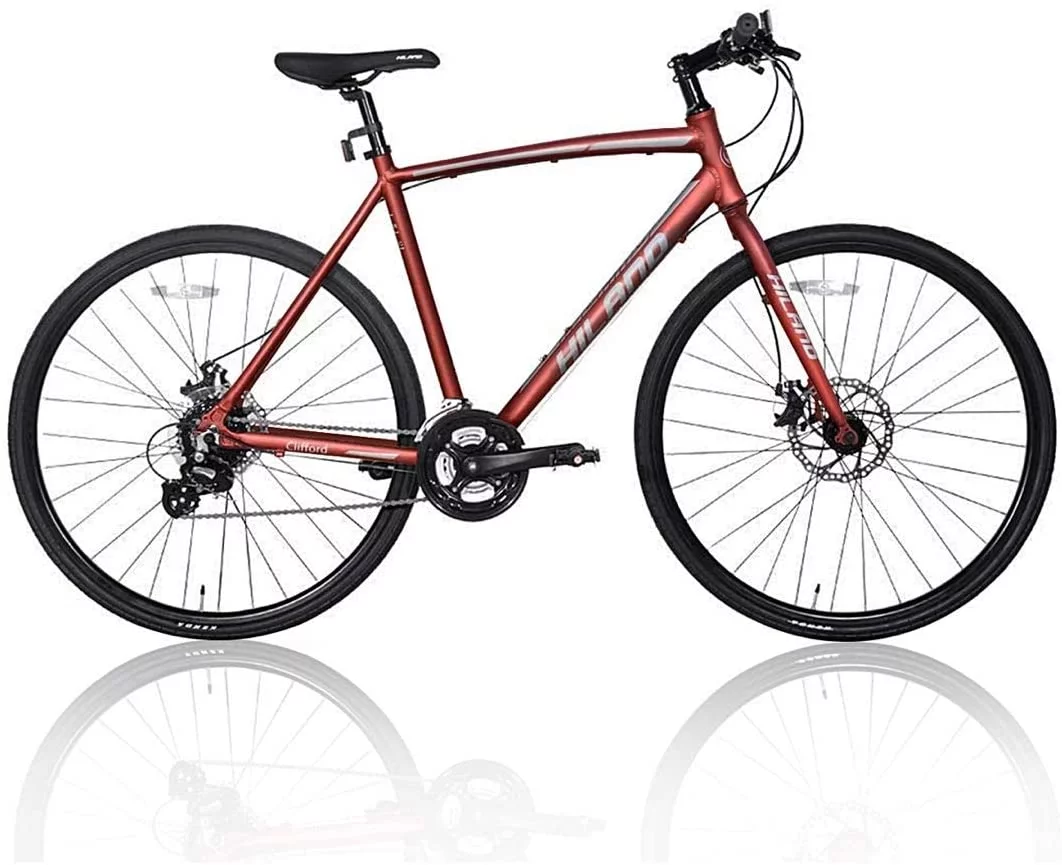Hiland Road Bike Hybrid Bike Aluminum Frame 700C 24 speeds with Disc Brake - Womvr