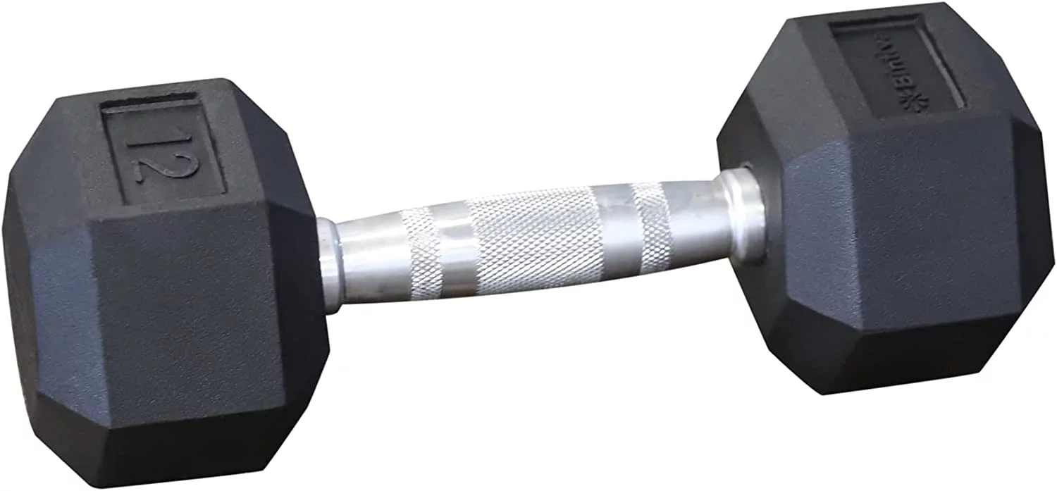 Rubber Coated Hexagon Dumbbells - Pairs - Encased Hand Weights for Men and Women - Womvr