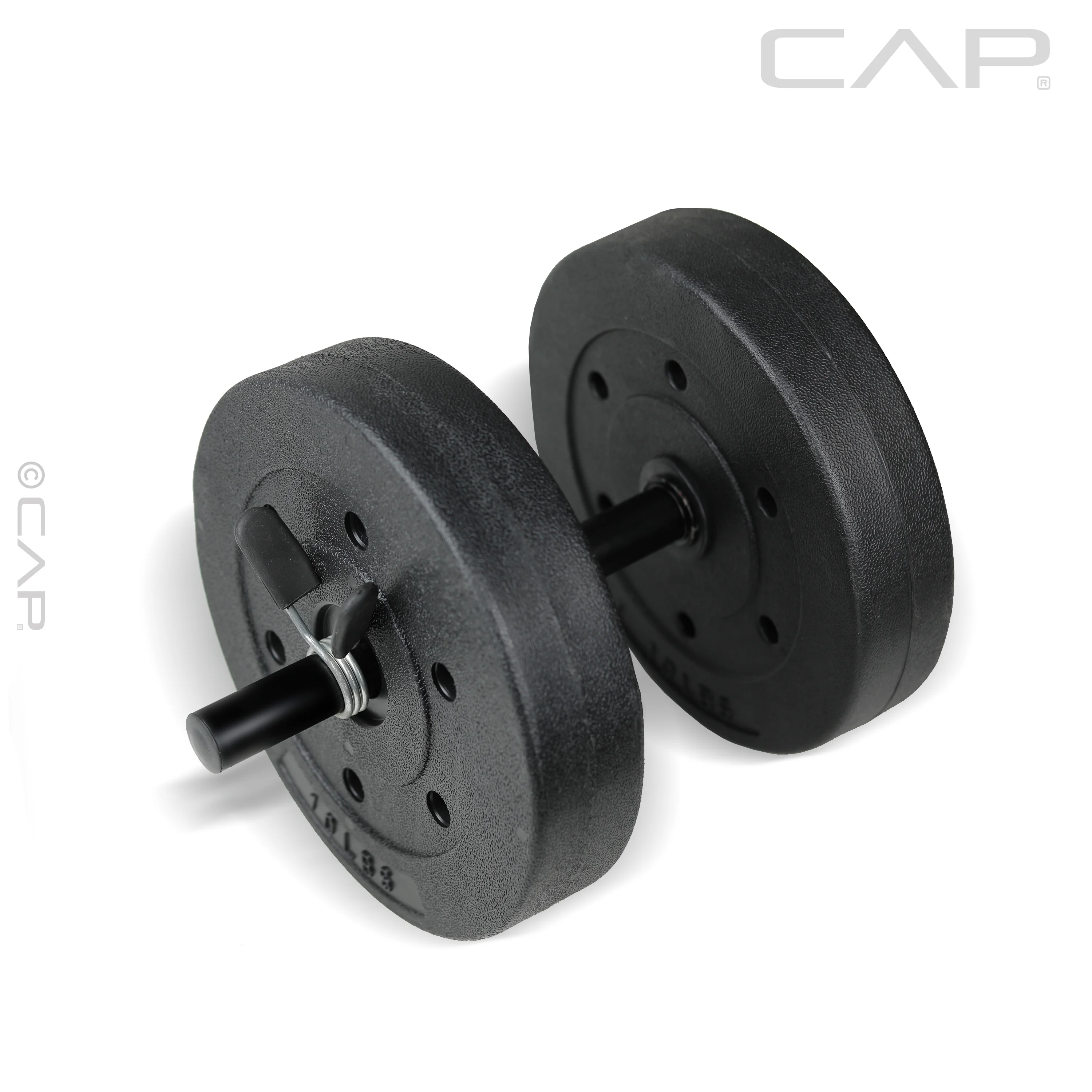 CAP Barbell Standard Vinyl Weight Plate Set, 40 lb (20 lb x 2) - Womvr