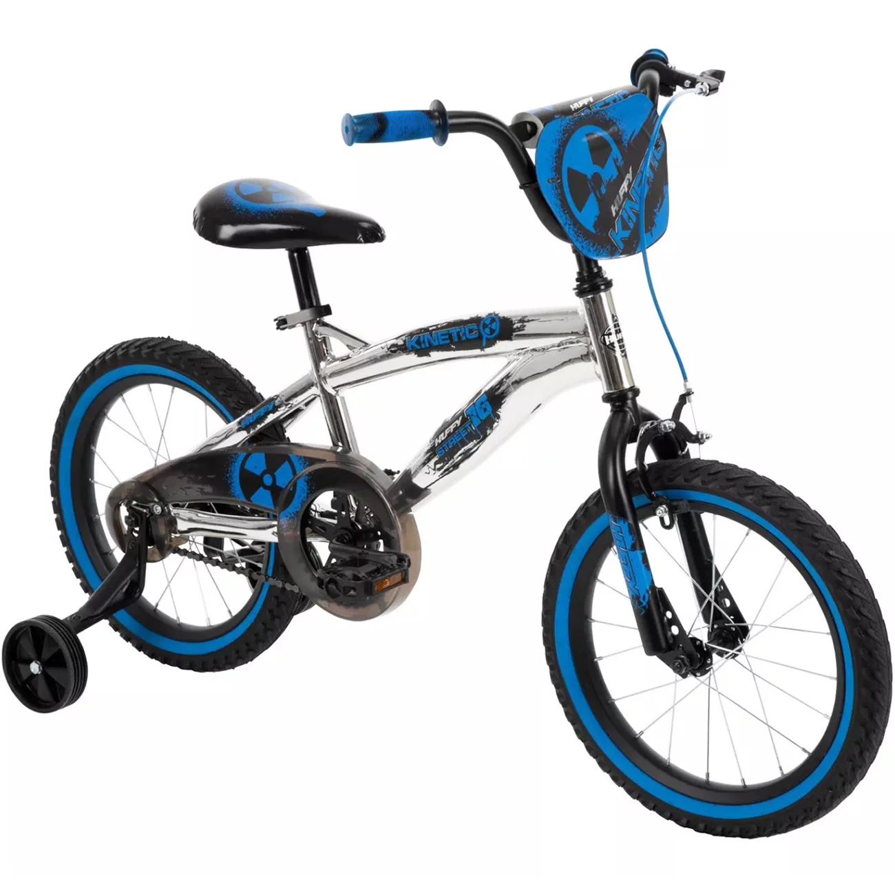 Huffy Kinetic 16-inch Boys' Bike, Silver/Blue - Womvr