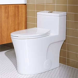 HOROW T0338W Elongated One Piece Toilet with Comfort Chair Seat ADA Height 17.3