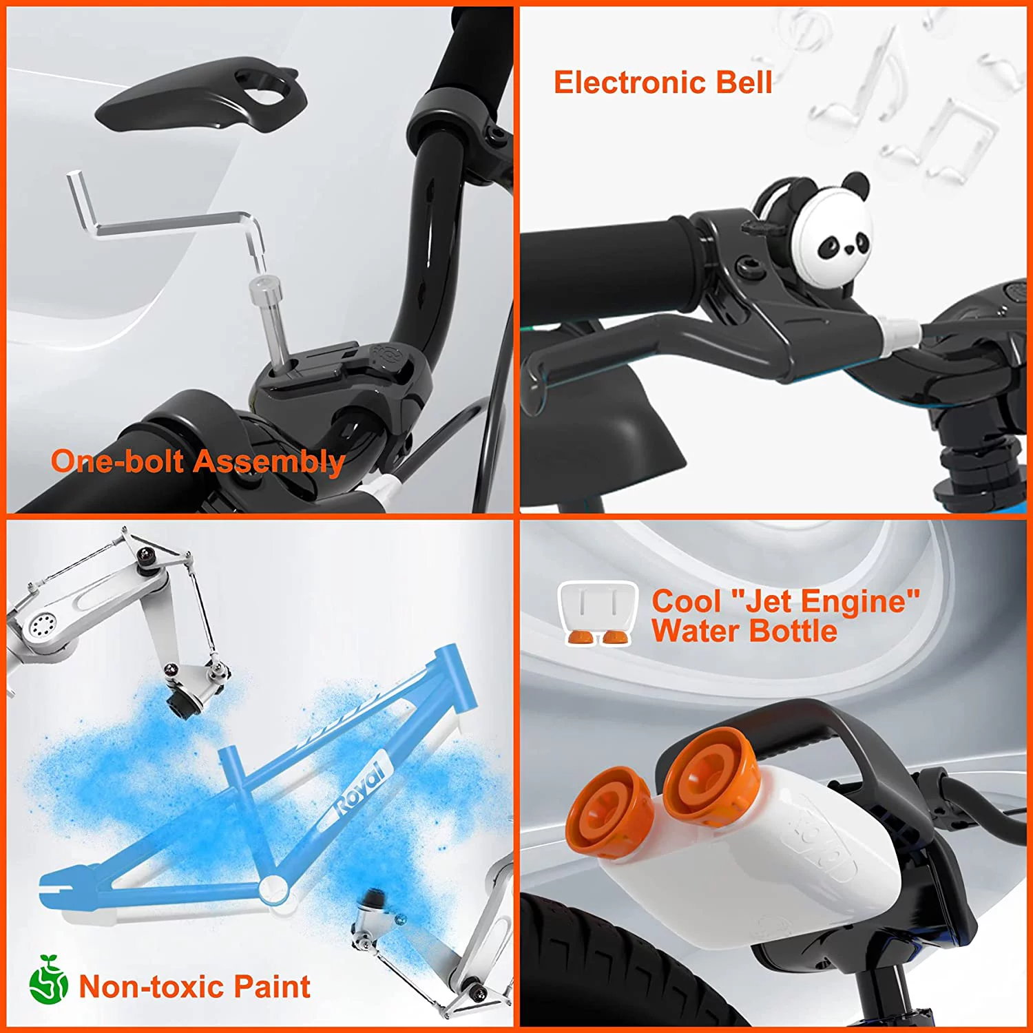 RoyalBaby EZ Kids Bike Easy Learn Balancing to Biking 16 Inch Balance & Pedal Bicycle Instant Assembly for Boys Girls Ages 4-7 Years Green - Womvr