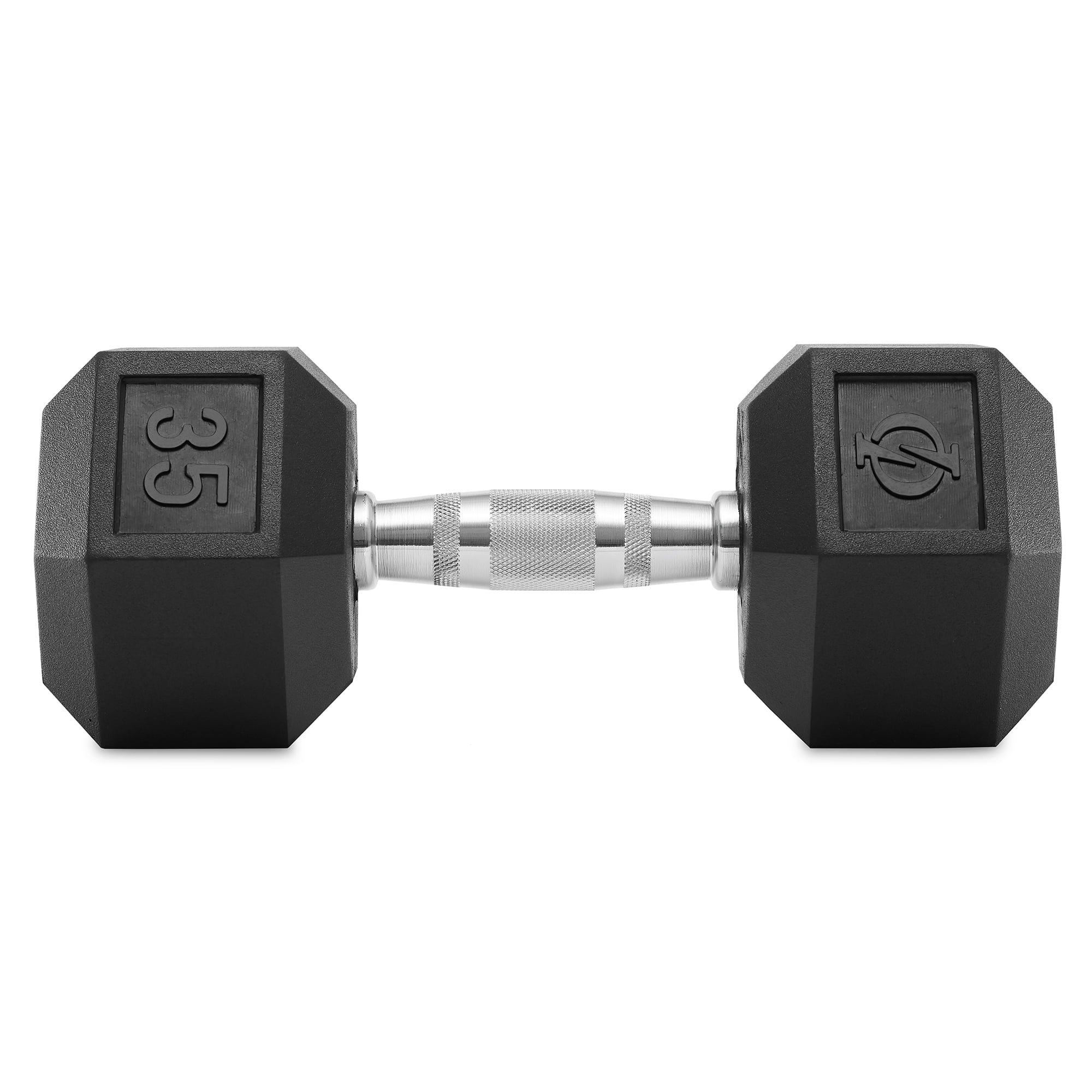 Philosophy Gym Rubber Coated Hex Dumbbell Hand Weights, 45 lb Pair - Womvr