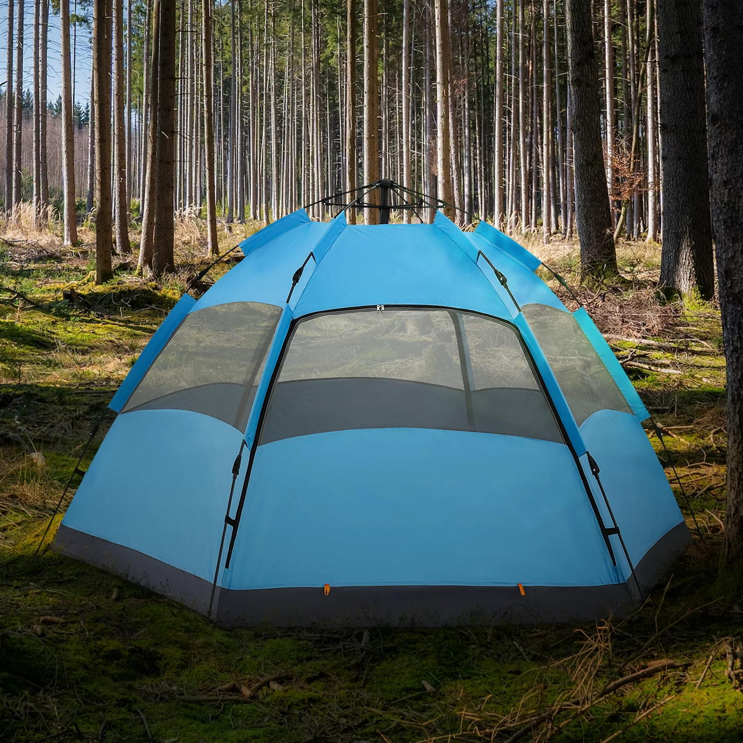 Magshion Large Camping Tents 4 Person Family Backpacking Tent Double Layer Outdoor Instant Set Up Tent with Carry Bag, Green - Womvr