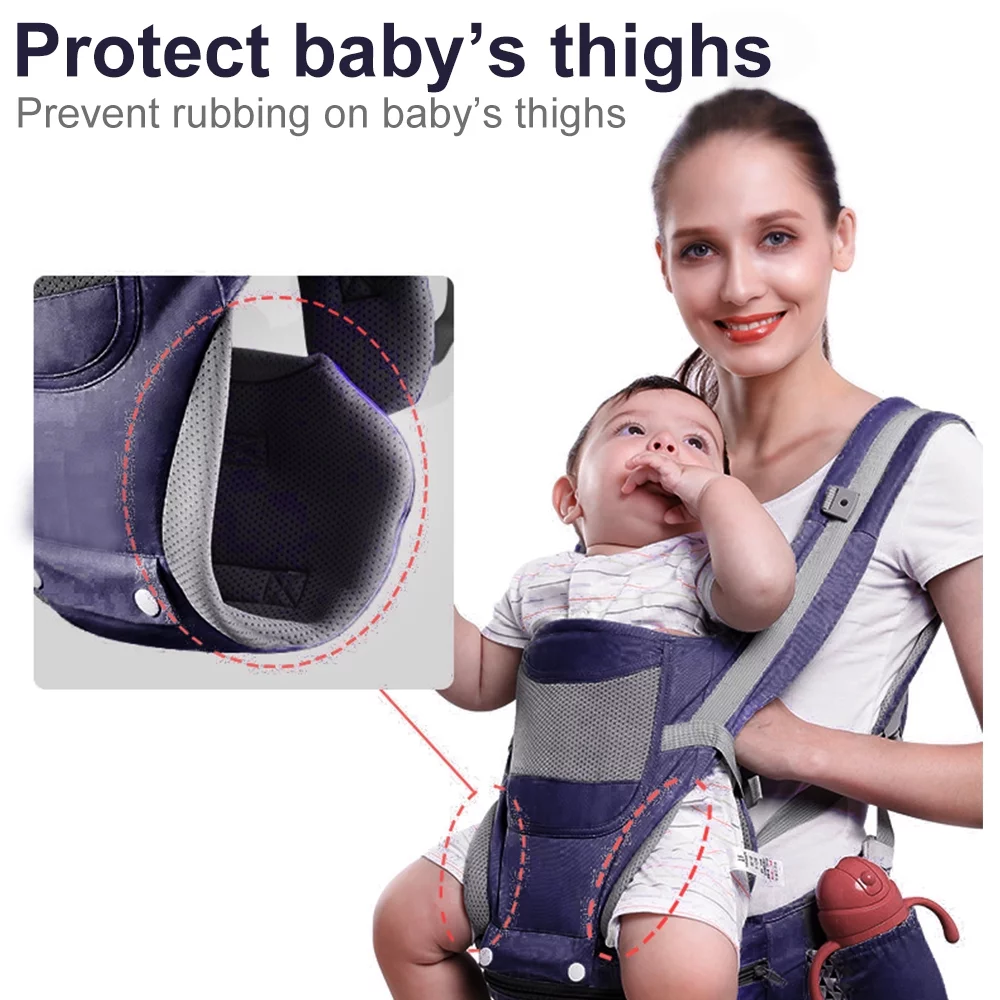 JUMPER Baby Carrier 6 in 1 Convertible Baby Carrier with Hip Seat for Newborn to Toddler, Red - Womvr