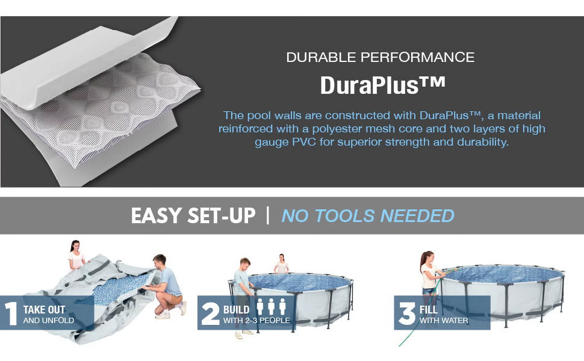 Bestway 56061US 12-Foot by 30-inch Steel Pro Round Frame Swimming Pool Set - Womvr