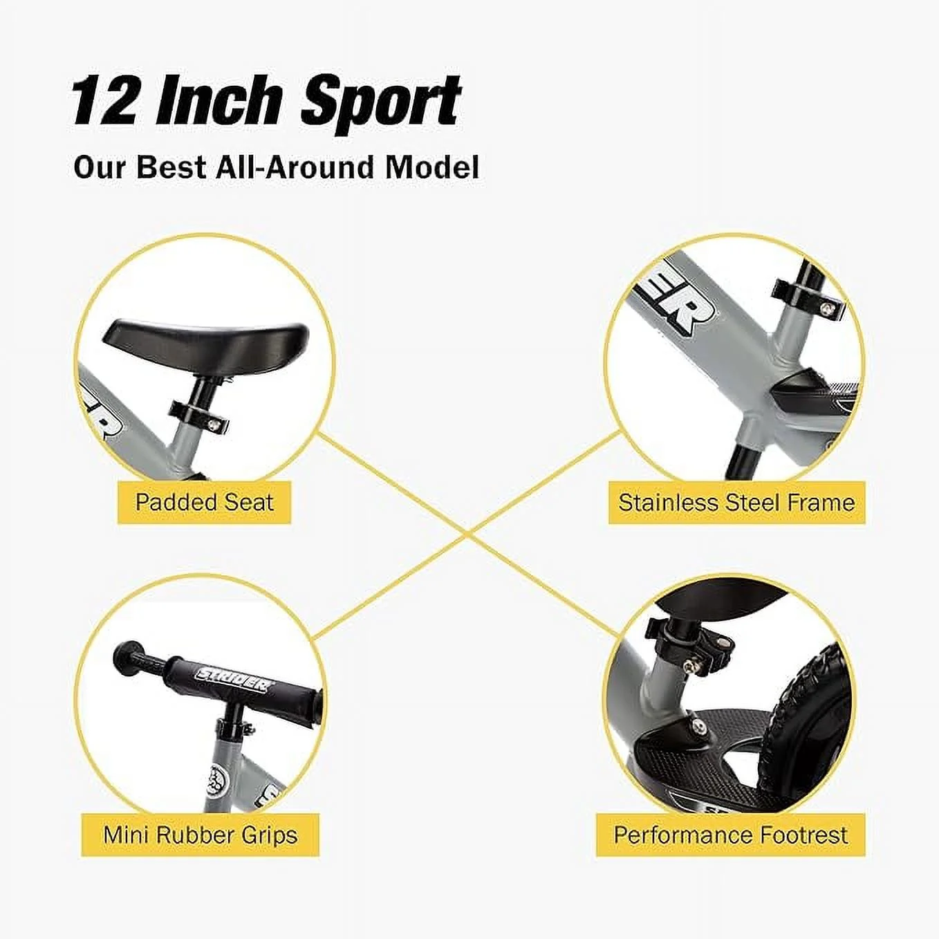 Strider - 12 Sport Balance Bike, Ages 18 Months to 5 Years - Blue - Womvr