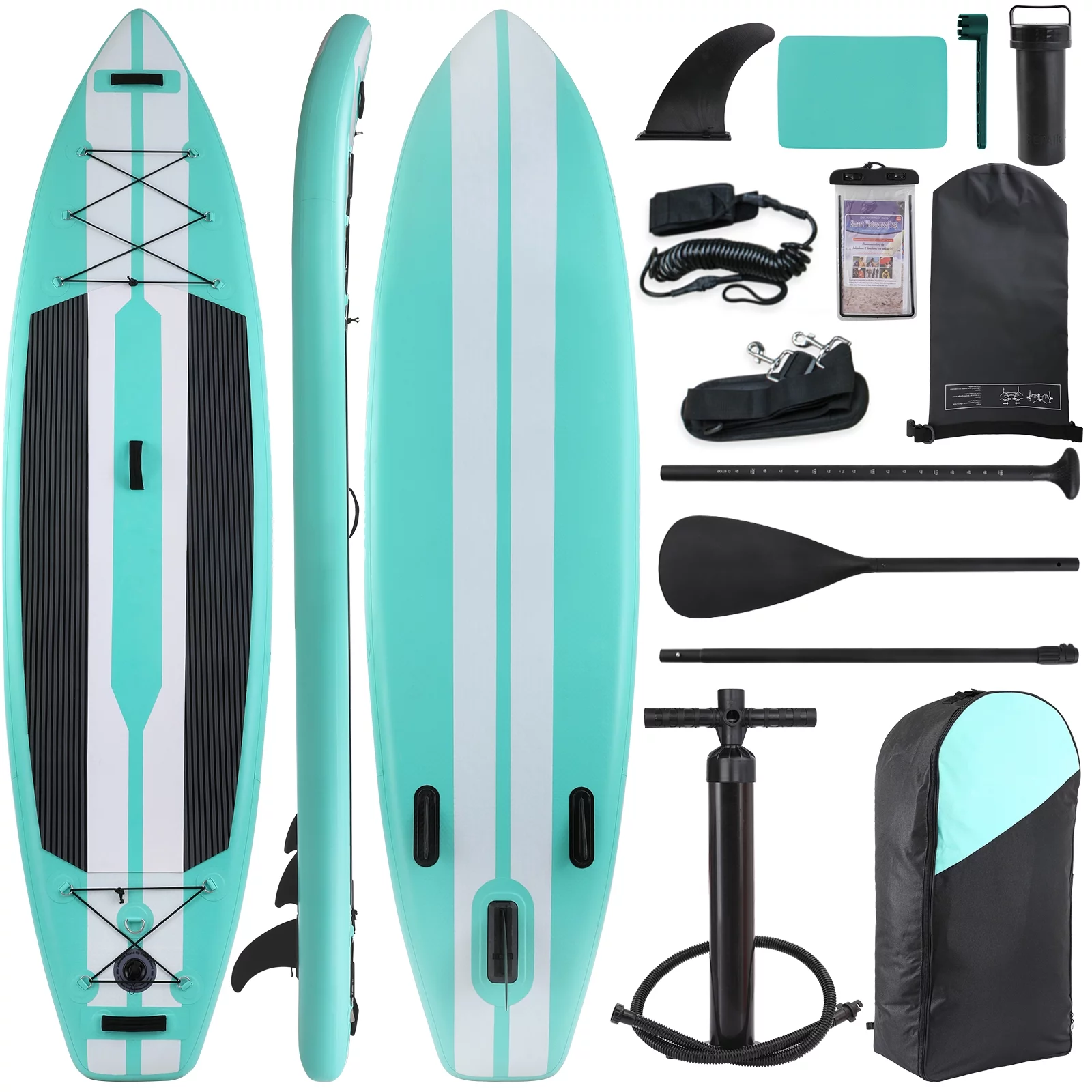 Arlopu 11FT Stand Up Paddle Board Inflatable with Premium SUP Accessories & Backpack, Non-Slip Deck, Waterproof Bag, Leash, Paddle and Hand Pump - Womvr