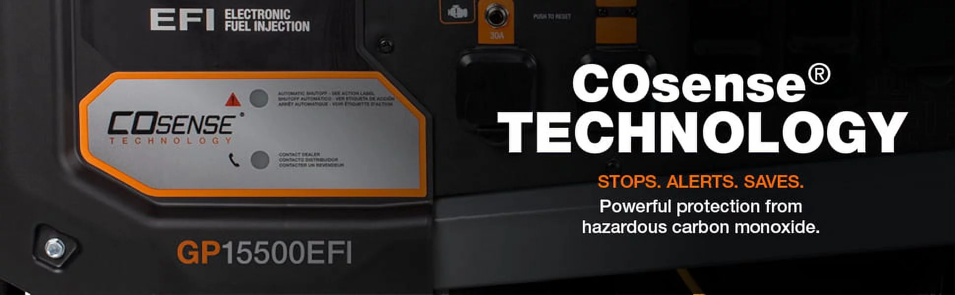 Generac 7705 GP15500EFI Gas Powered Portable Generator- 49st - Womvr