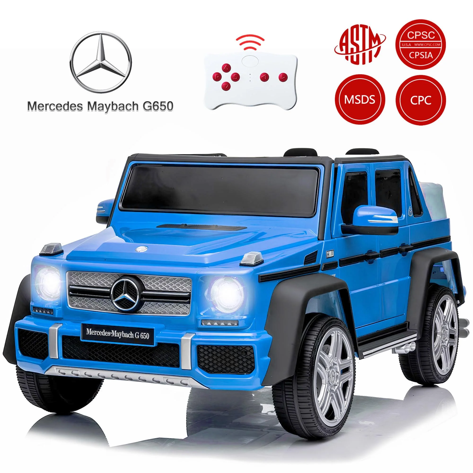 24V Ride on Car with Remote Control for Kids Mercedes Benz Ride on Car Toy for Boys and Girls 3-6 Years Old, Electric Vehicle, Bluetooth, LED Light, White - Womvr