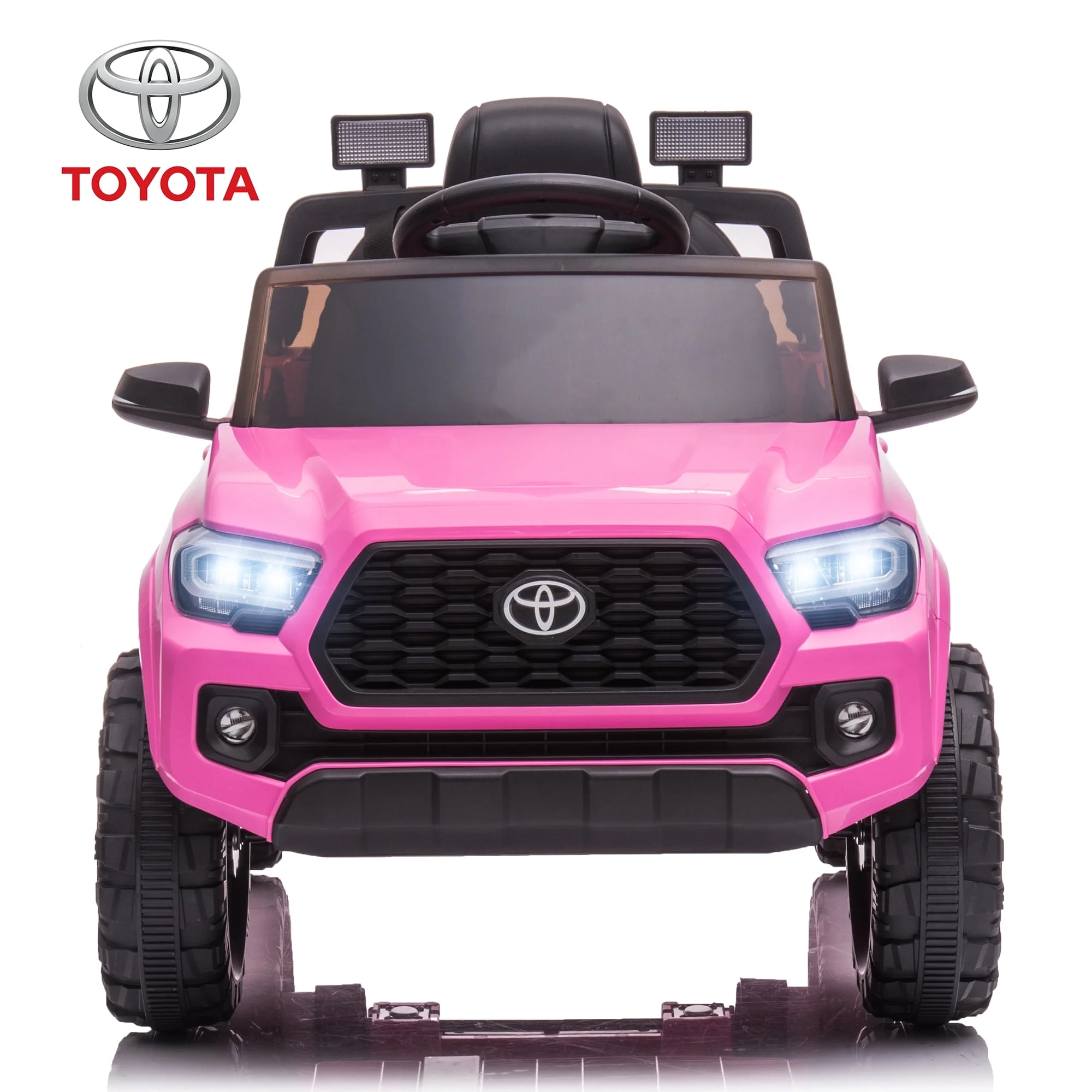 Licensed Toyota Tacoma Electric Ride on Vehicle for Kids, 12V Powered Ride on Car Toys with Remote Control, LED Lights, MP3 Player, Gray - Womvr