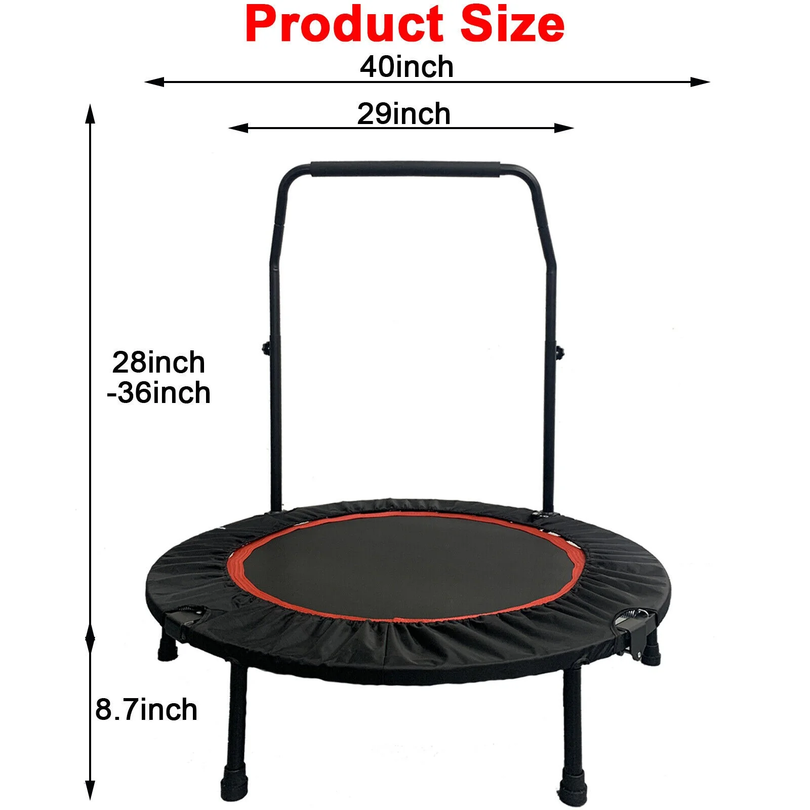 PRIJESSE 660lbs Mini Trampoline for Adults, Indoor Small Rebounder Exercise Trampoline for Workout Fitness for Quiet and Safely Cushioned Bounce, 40 Inch - Womvr