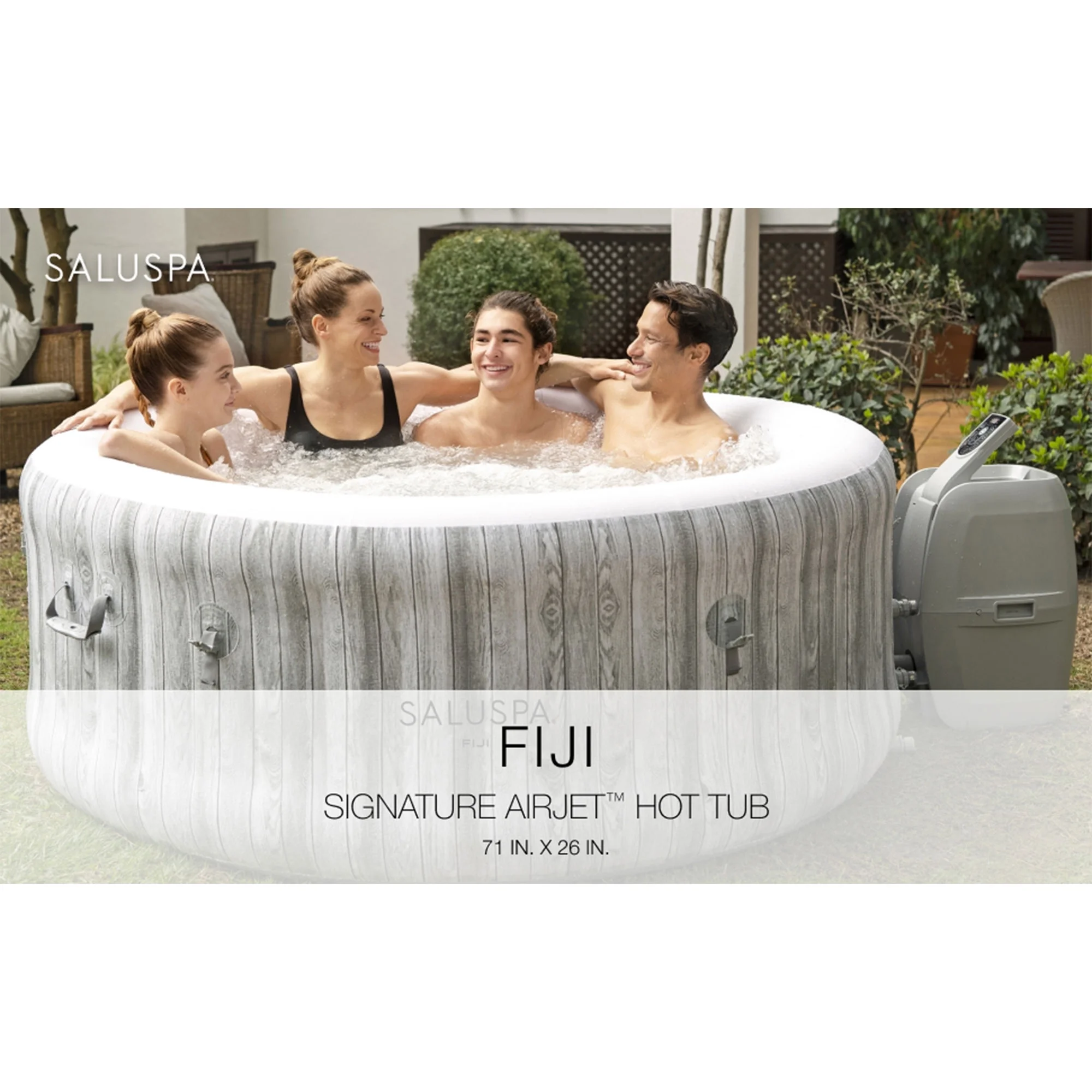 Bestway SaluSpa Cancun AirJet Inflatable Hot Tub with 120 Jets, Gray - Womvr