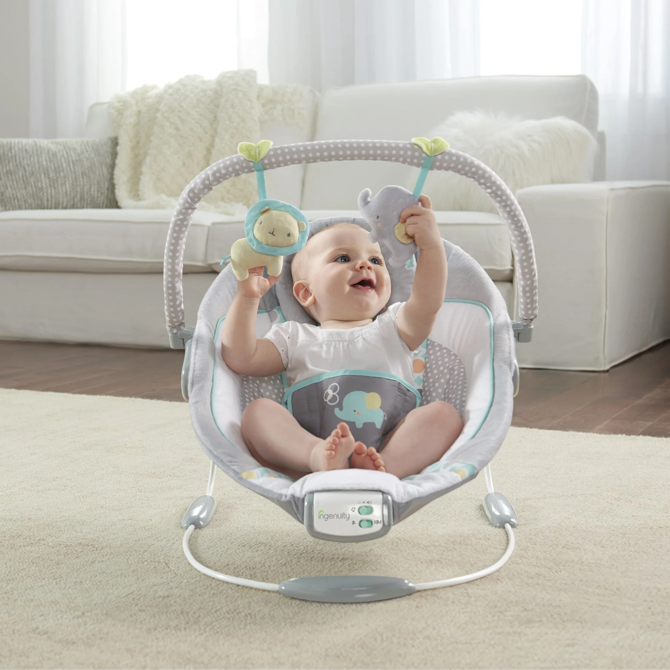 Ingenuity Soothing Baby Bouncer with Vibrating Infant Seat & Music - Morrison (Unisex) - Womvr