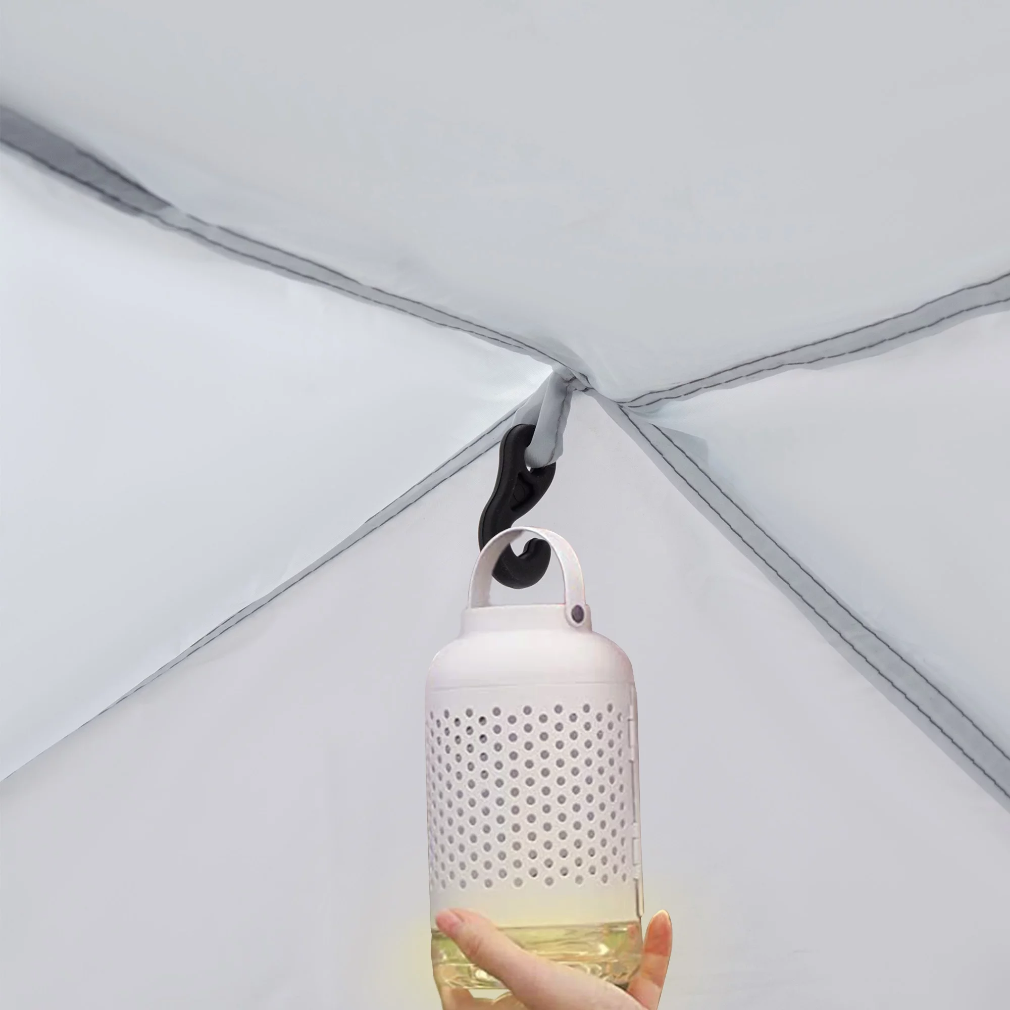 Outsunny Dome Tent for 6a??8 Persons, Camping Tent with 4 Zipped Mesh Doors, Lamp Hook, Portable Carry Bag, Screen Shelter Gazebos with 2 Pc Removal Wind/Sun Panel, White - Womvr