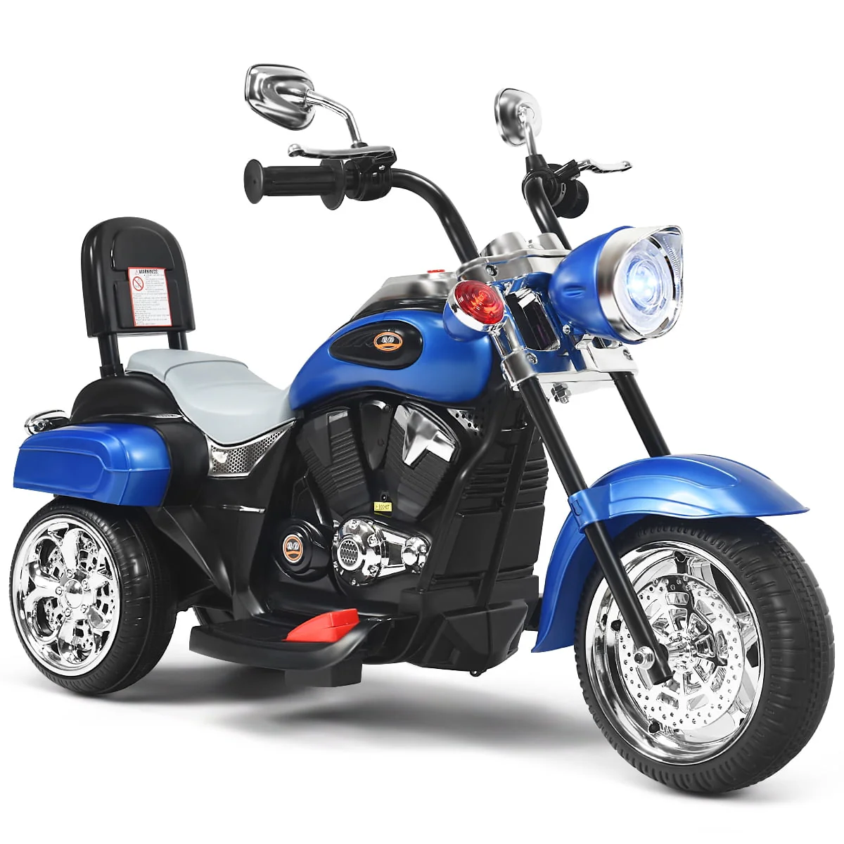 Costway 3 Wheel Kids Ride On Motorcycle 6V Battery Powered Electric Toy White - Womvr