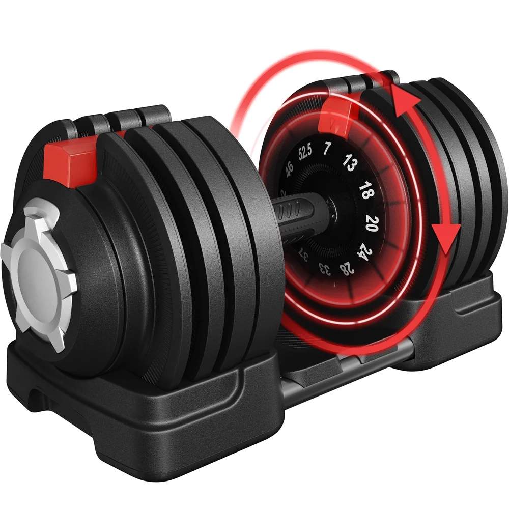 Yaheetech 12-in-1 Adjustable Dumbbell Set with Tray, Black - Womvr